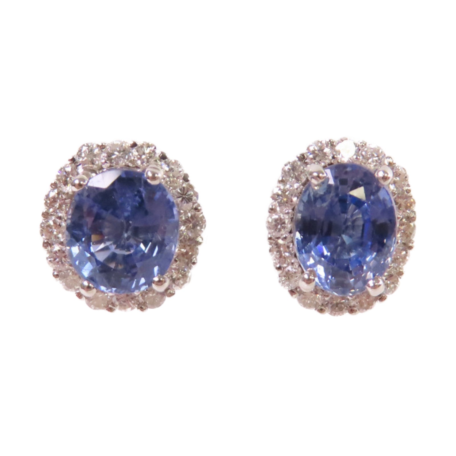 JEWELRY 【激減優惠】18K白金/3.42ct藍寶石/0.66ct鑽石Sapphire Earrings耳環