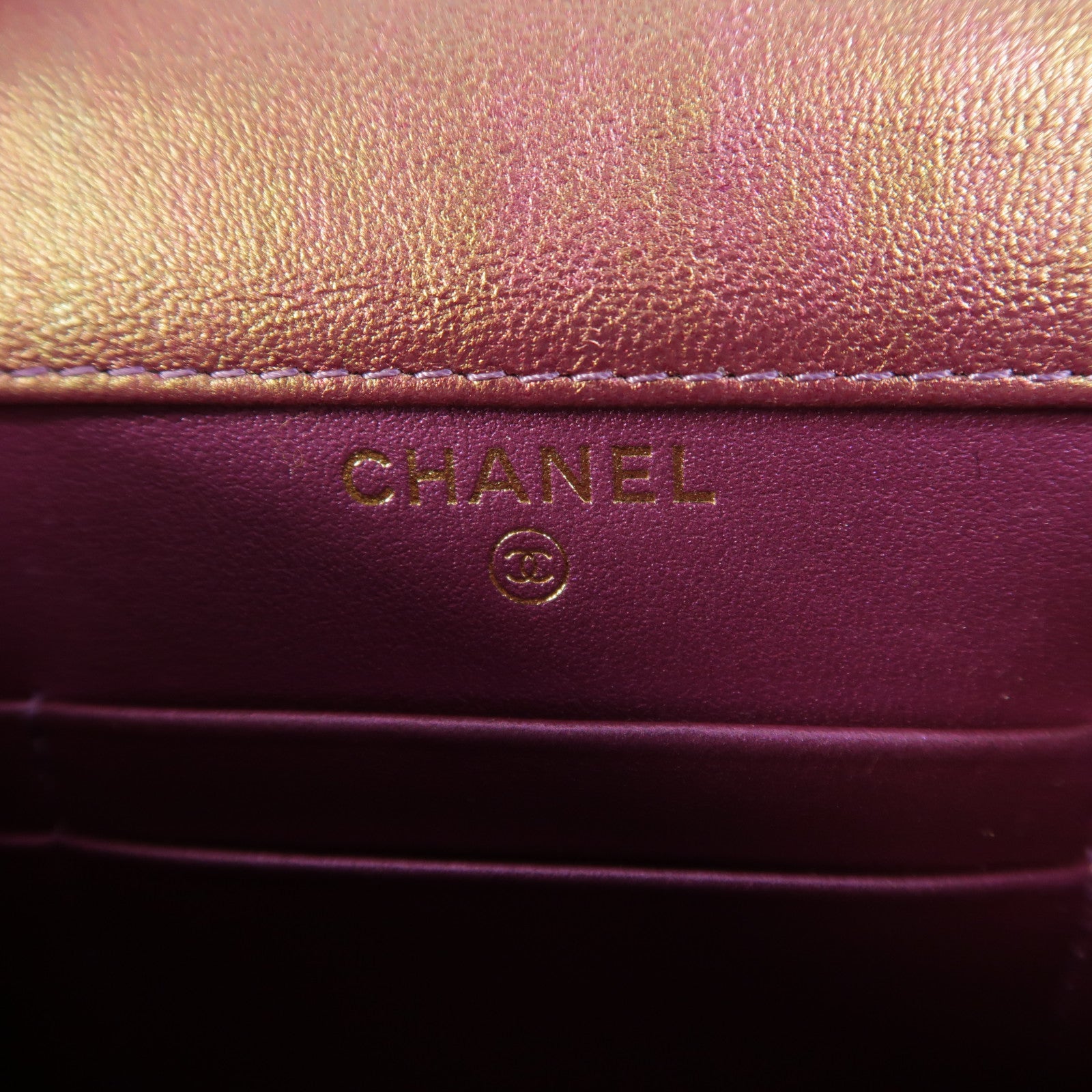 CHANEL 羊皮皮革Phone Bag金扣鏈帶肩背袋