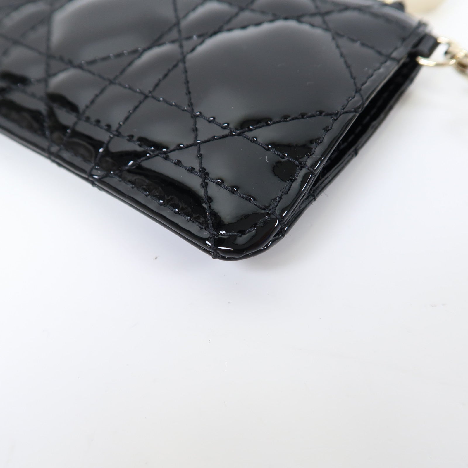 Dior 漆皮皮革Lady Dior Key Case金扣鎖匙包黑色