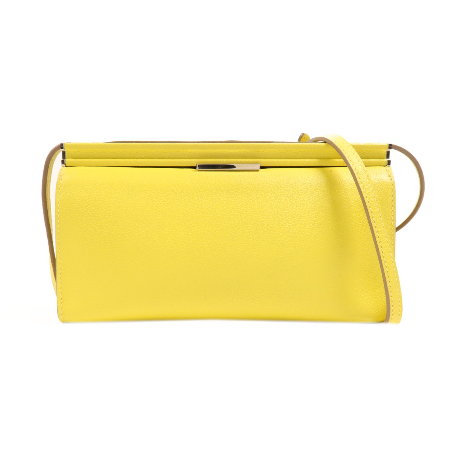 HERMES Evercolor皮革Clic-H 21銀扣肩背袋Lime