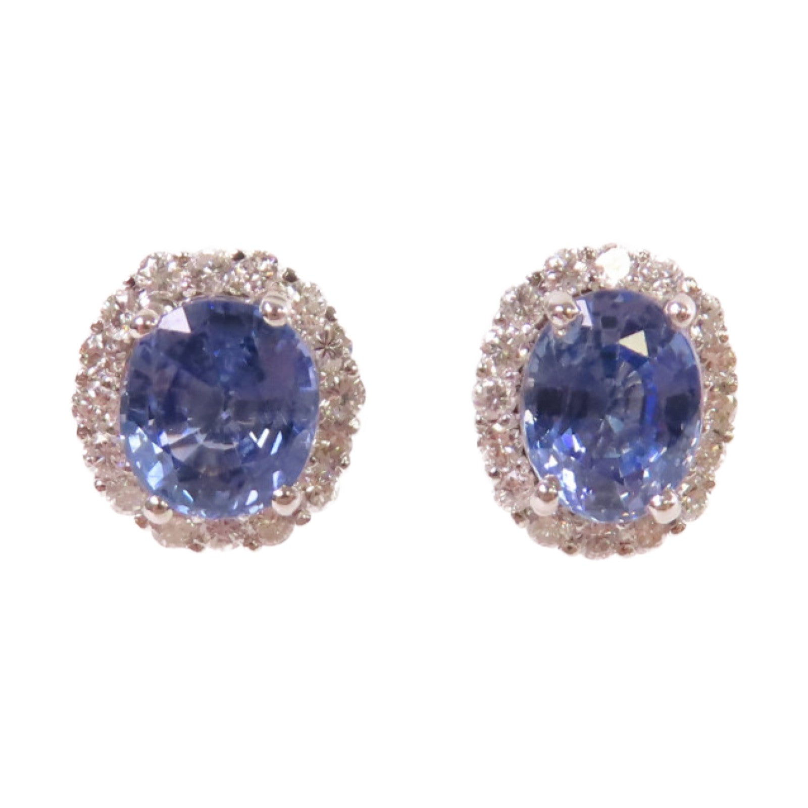 JEWELRY 【激減優惠】18K白金/3.42ct藍寶石/0.66ct鑽石Sapphire Earrings耳環