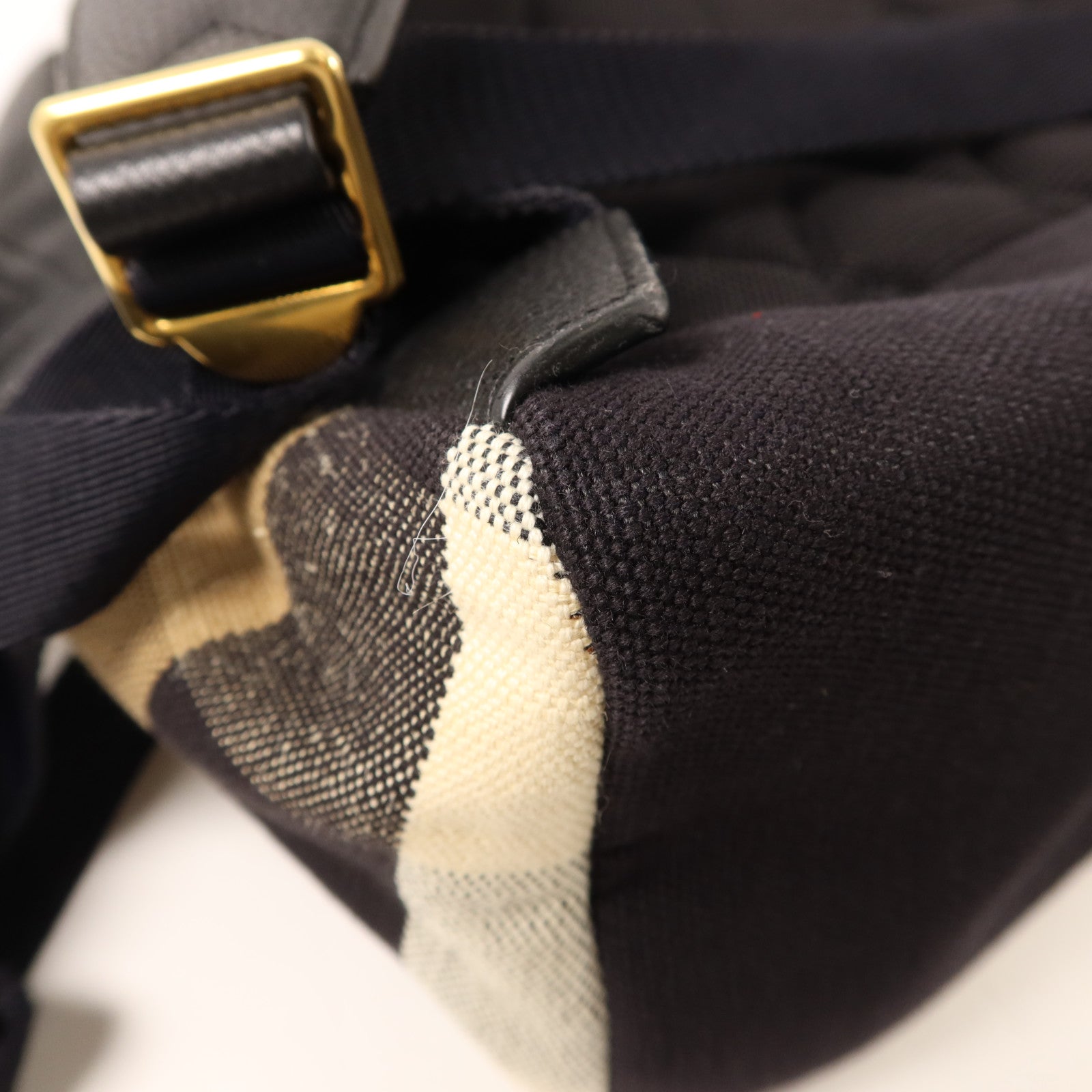 BURBERRY 帆布/牛皮皮革Abbeydale Backpack金扣背包