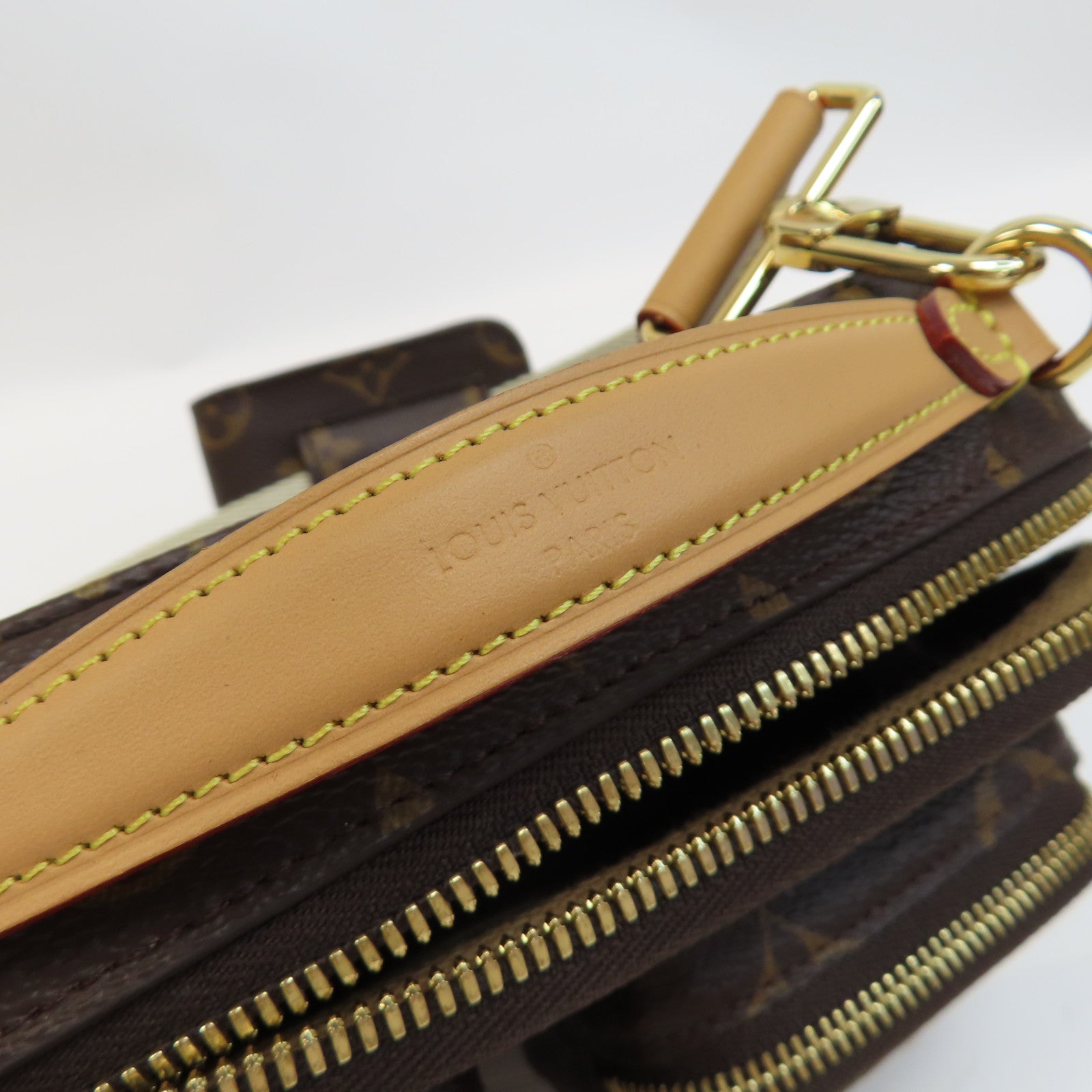 LOUIS VUITTON Monogram Utility Shoulder Bag金扣手挽肩背兩用袋啡色