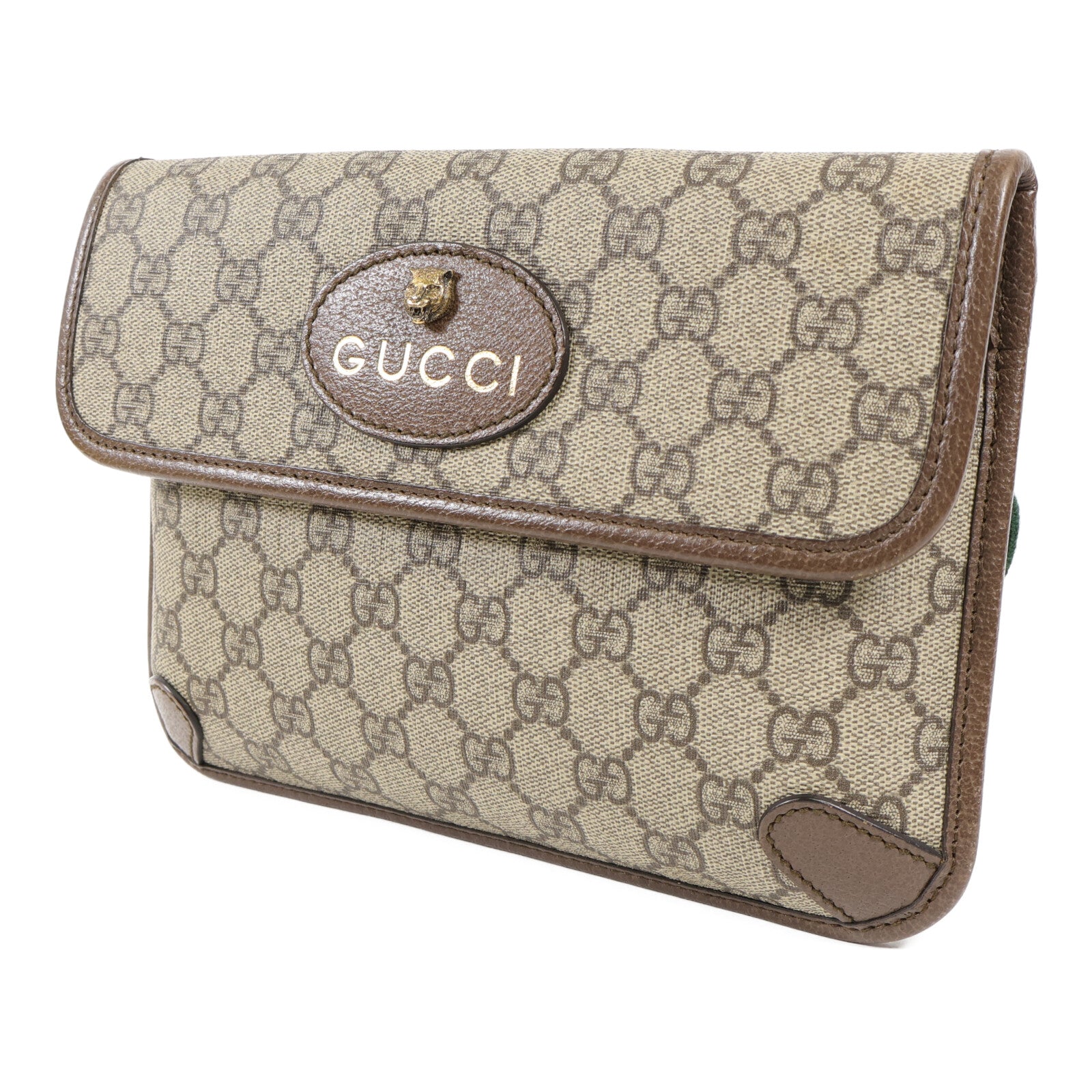 GUCCI 塗層帆布Waist Bag金扣斜挎包
