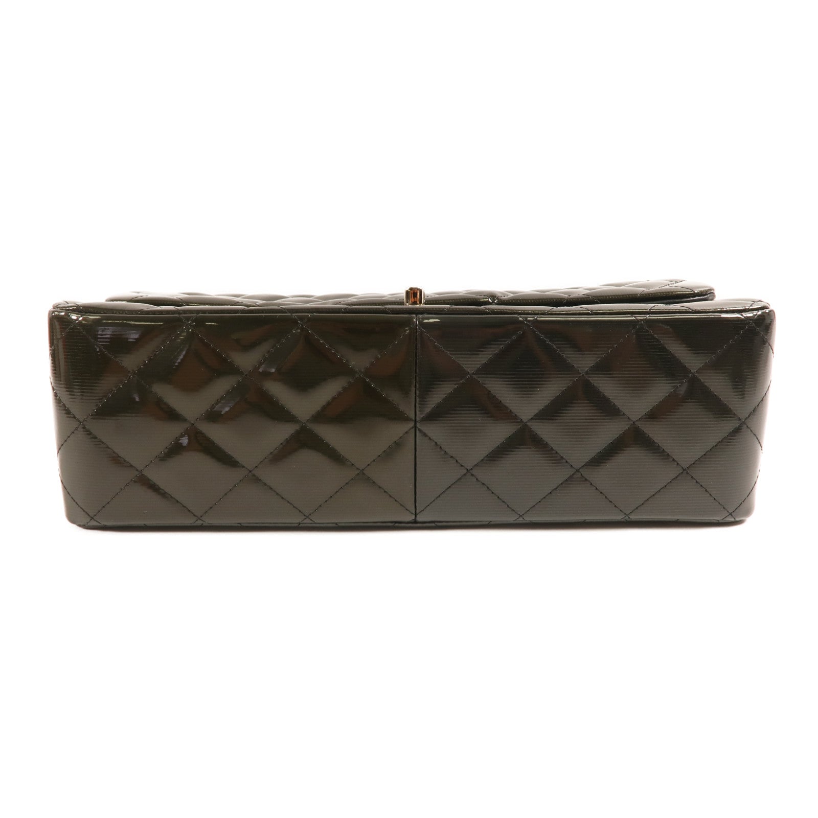 CHANEL 【激減優惠】漆皮皮革Large Classic銀扣鏈帶肩背袋