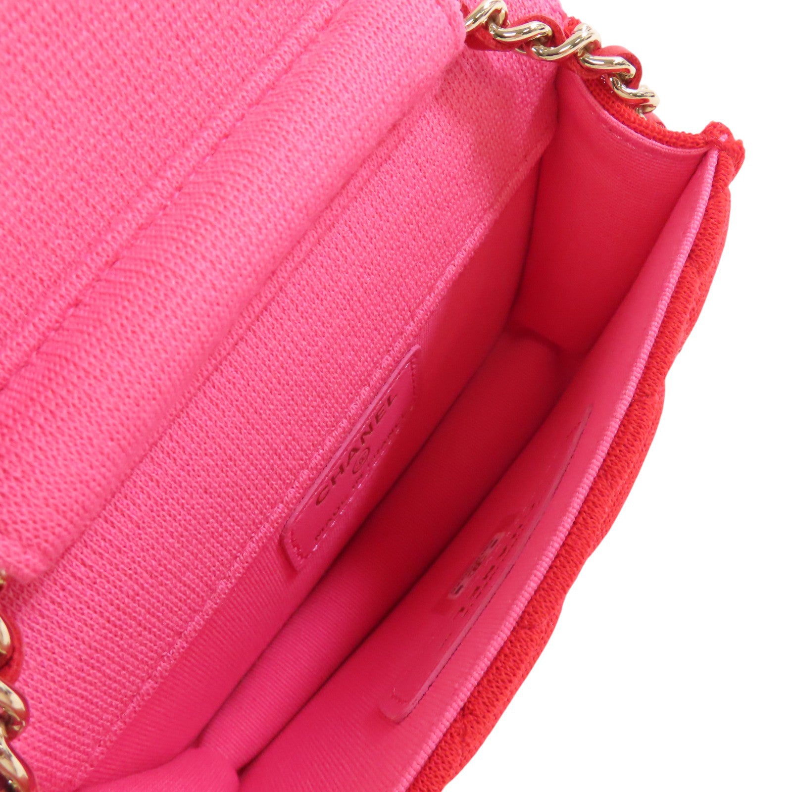 CHANEL 帆布Chain Shoulder Bag金扣鏈帶肩背袋