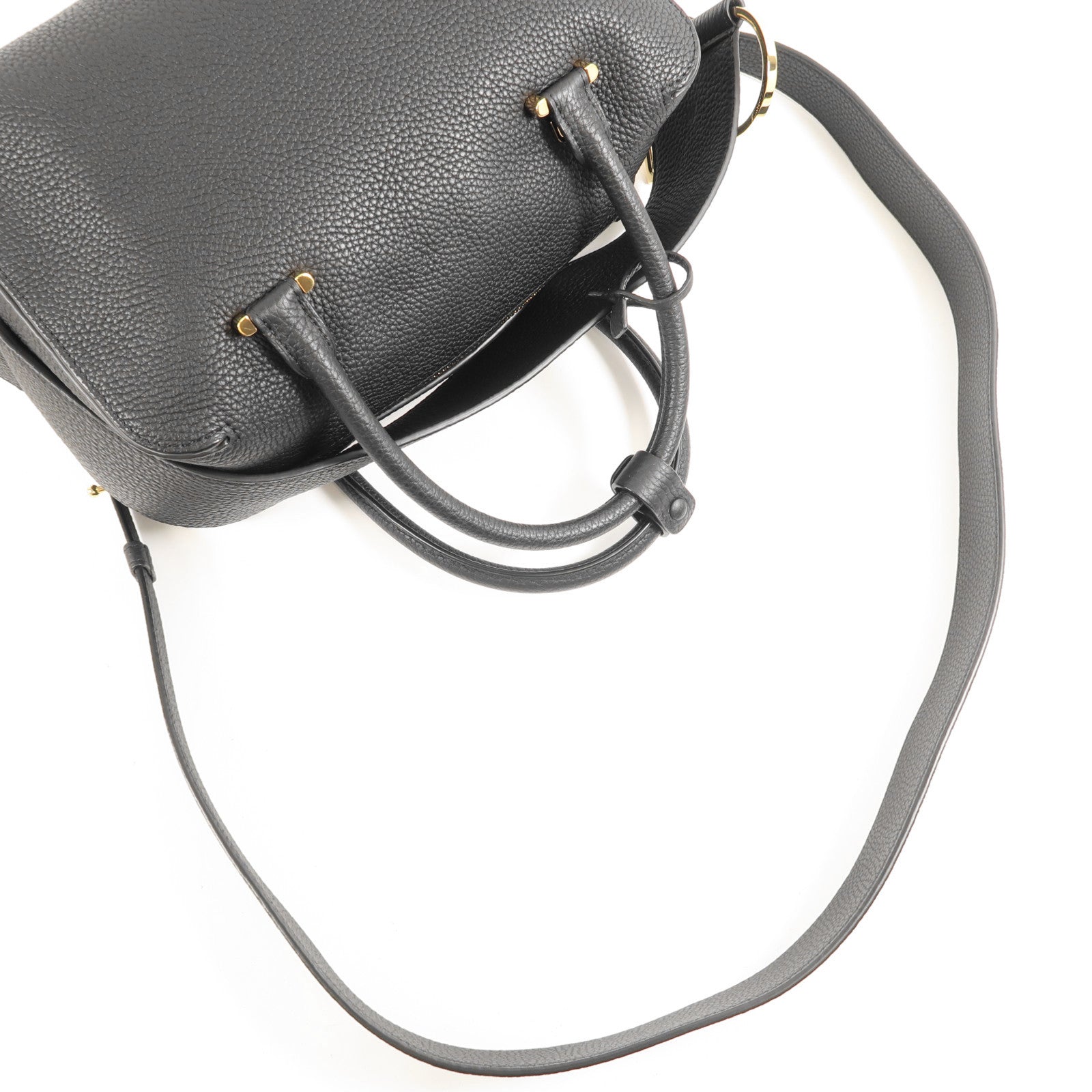 Delvaux GHW Cool Box MM 2 Way Shoulder Bag Handbag Calfskin Leather Black