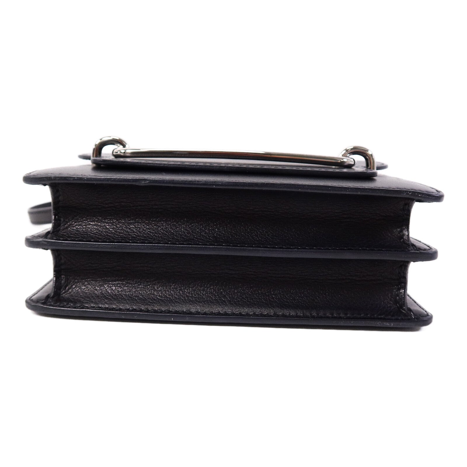 HERMES Evergrain皮革Mini Roulis肩背袋Noir