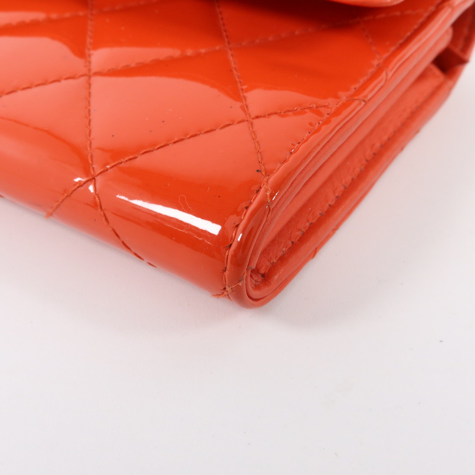CHANEL 漆皮皮革Long Wallet銀扣長錢包