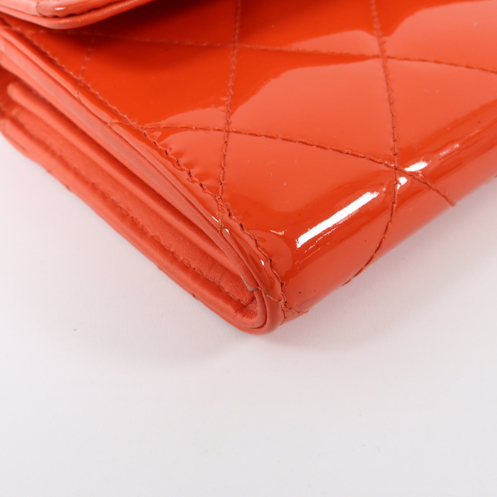 CHANEL 漆皮皮革Long Wallet銀扣長錢包