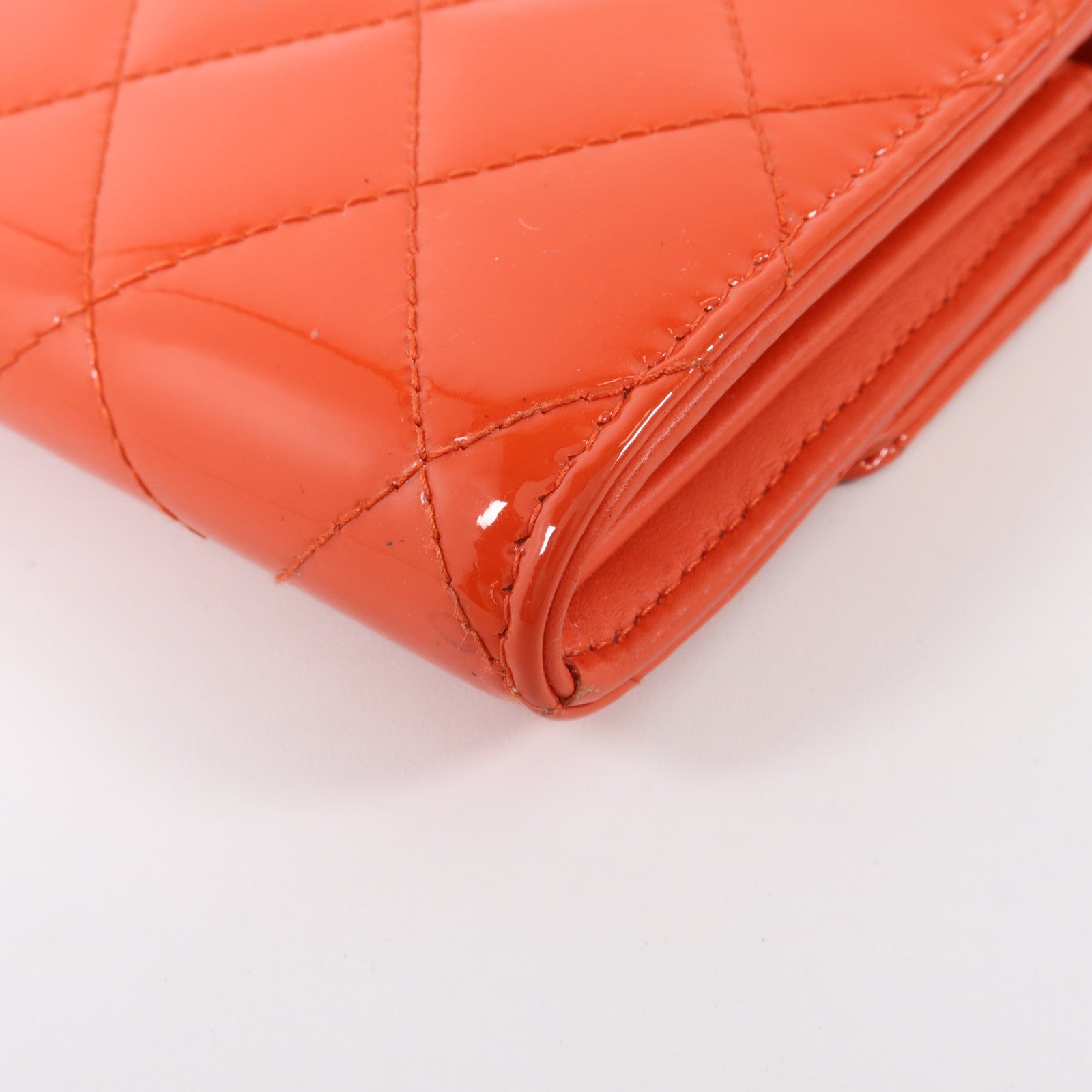 CHANEL 漆皮皮革Long Wallet銀扣長錢包