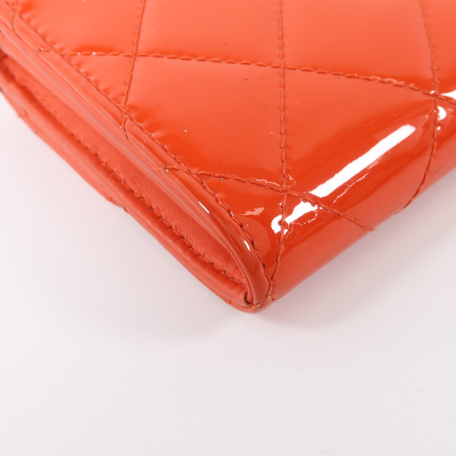 CHANEL 漆皮皮革Long Wallet銀扣長錢包