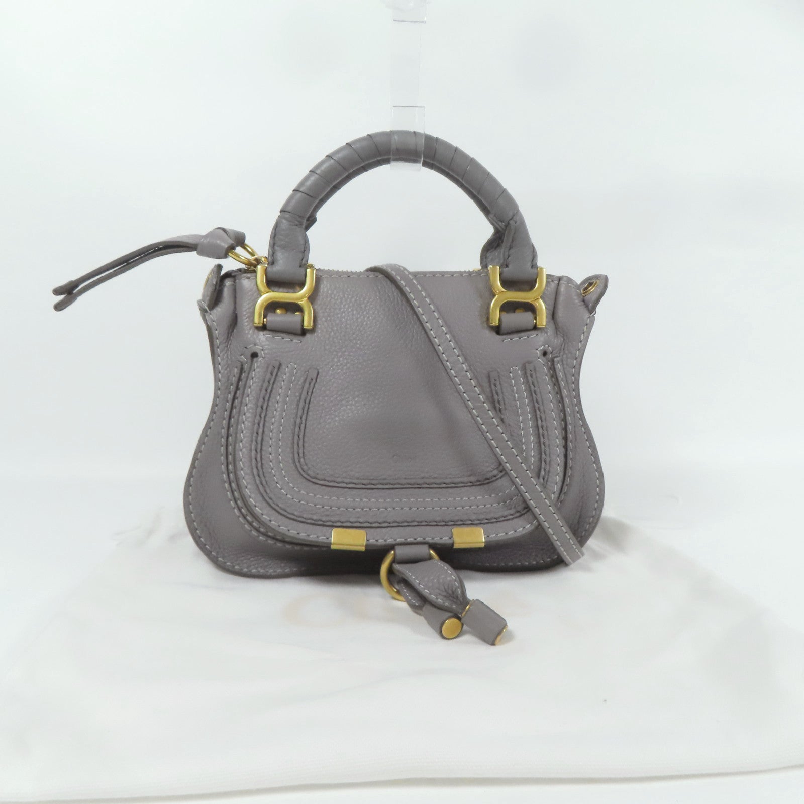 Chloe 牛皮皮革Mini Marcie金扣手挽肩背兩用袋