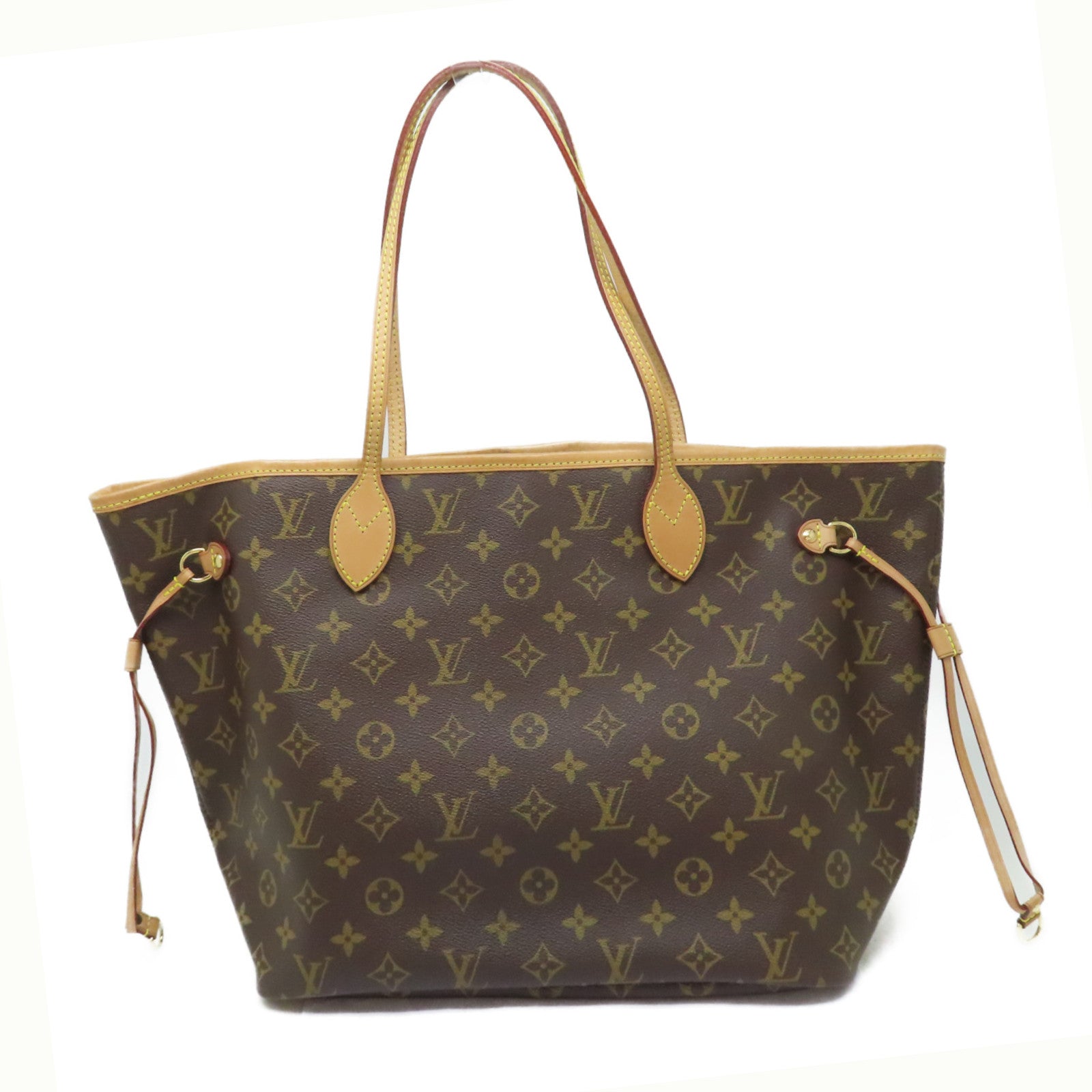 LOUIS VUITTON Monogram Neverfull PM金扣手挽袋啡色