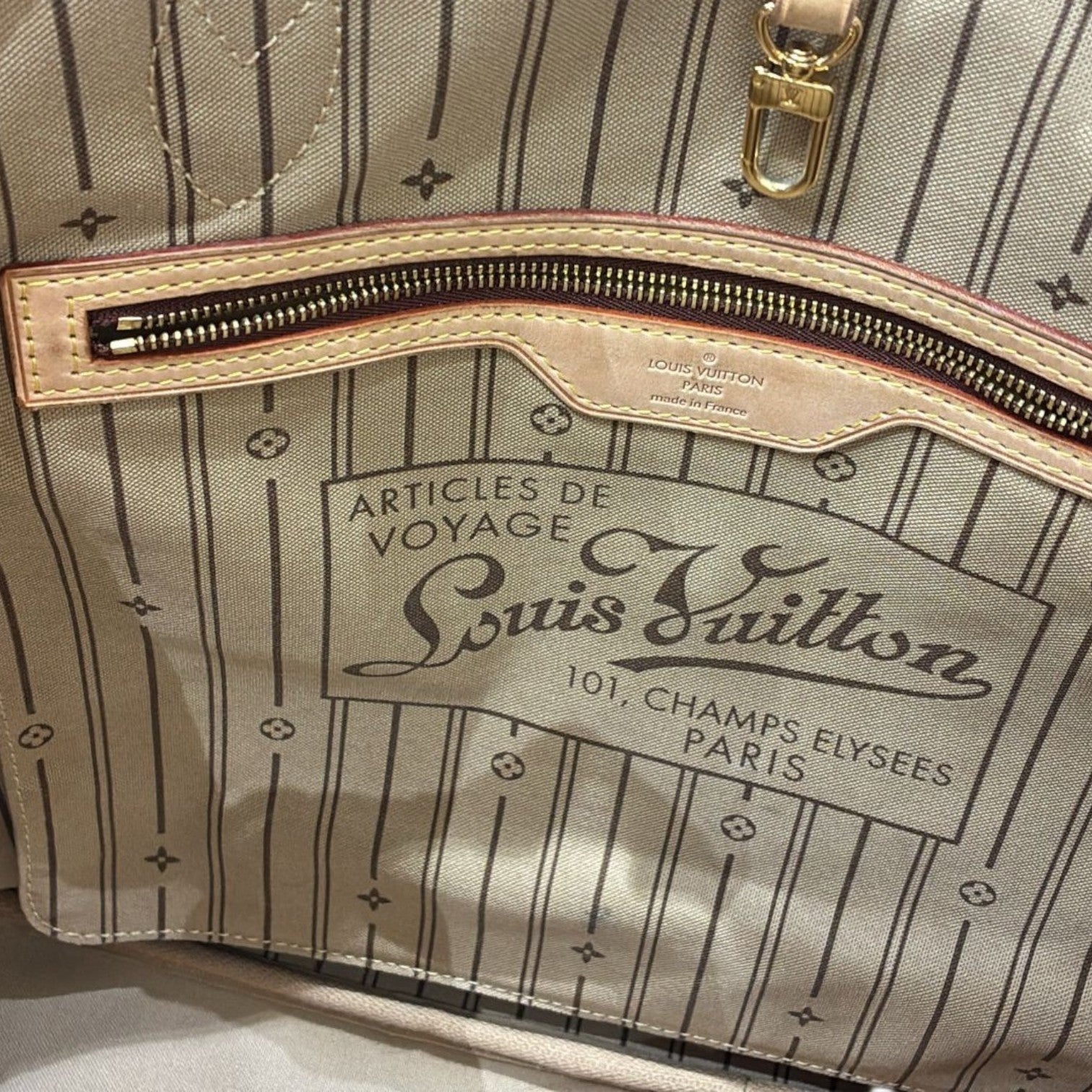 LOUIS VUITTON Monogram Neverfull GM金扣手挽袋