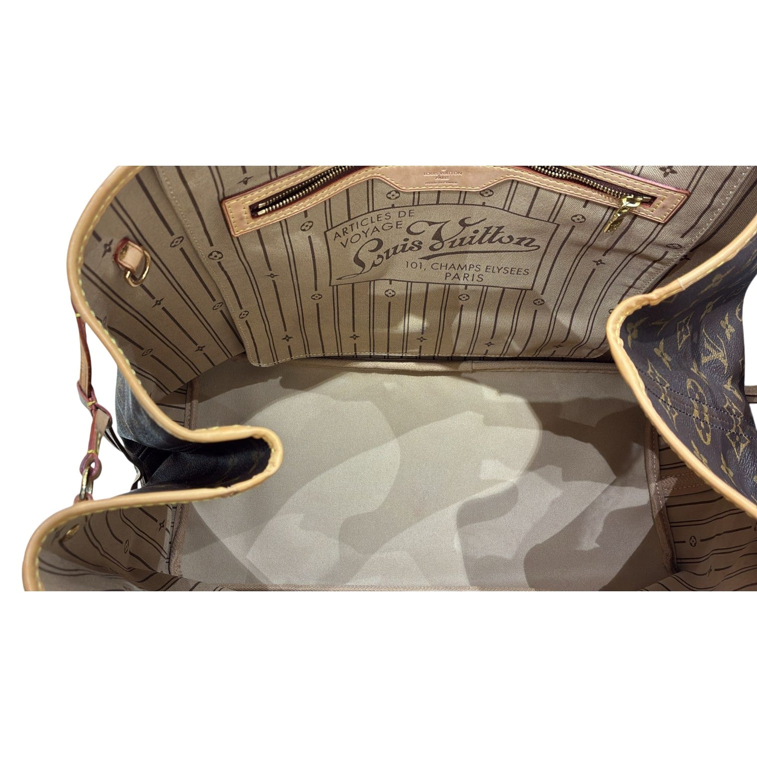 LOUIS VUITTON Monogram Neverfull GM金扣手挽袋