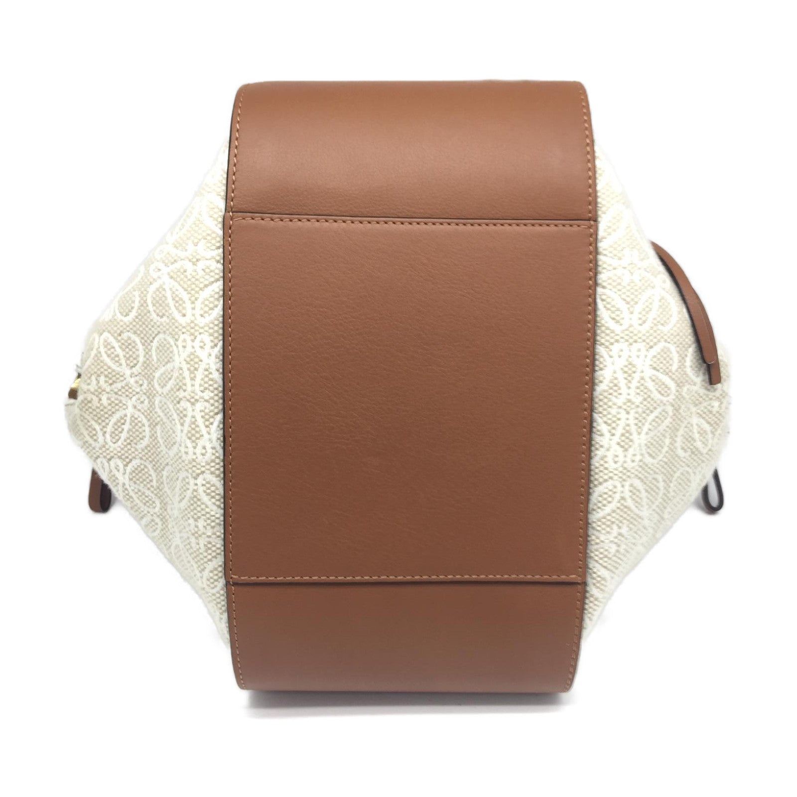 LOEWE 【激減優惠】帆布/牛皮皮革Anagram Hammock金扣手挽肩背兩用袋米色/啡色