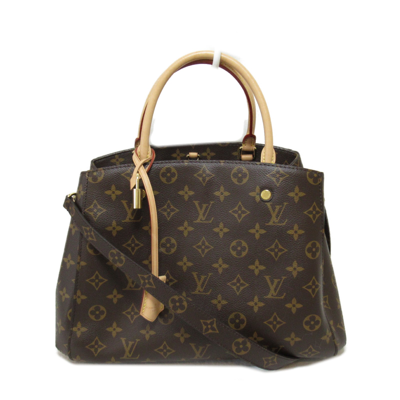 LOUIS VUITTON Monogram Montaigne MM手挽肩背兩用袋啡色
