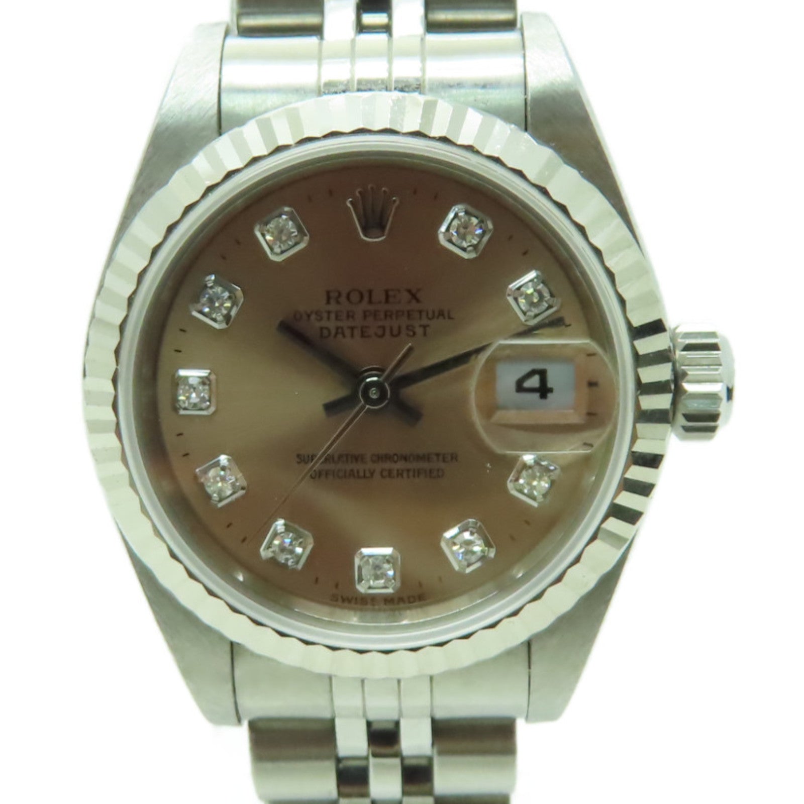 ROLEX Datejust 18K白金/不鏽鋼手錶自動機芯金色