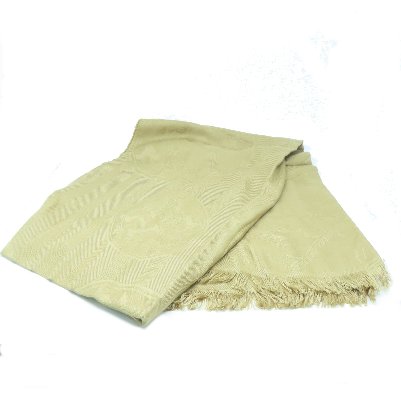 HERMES 【激減優惠】羊絨/絲質Scarf圍巾米色