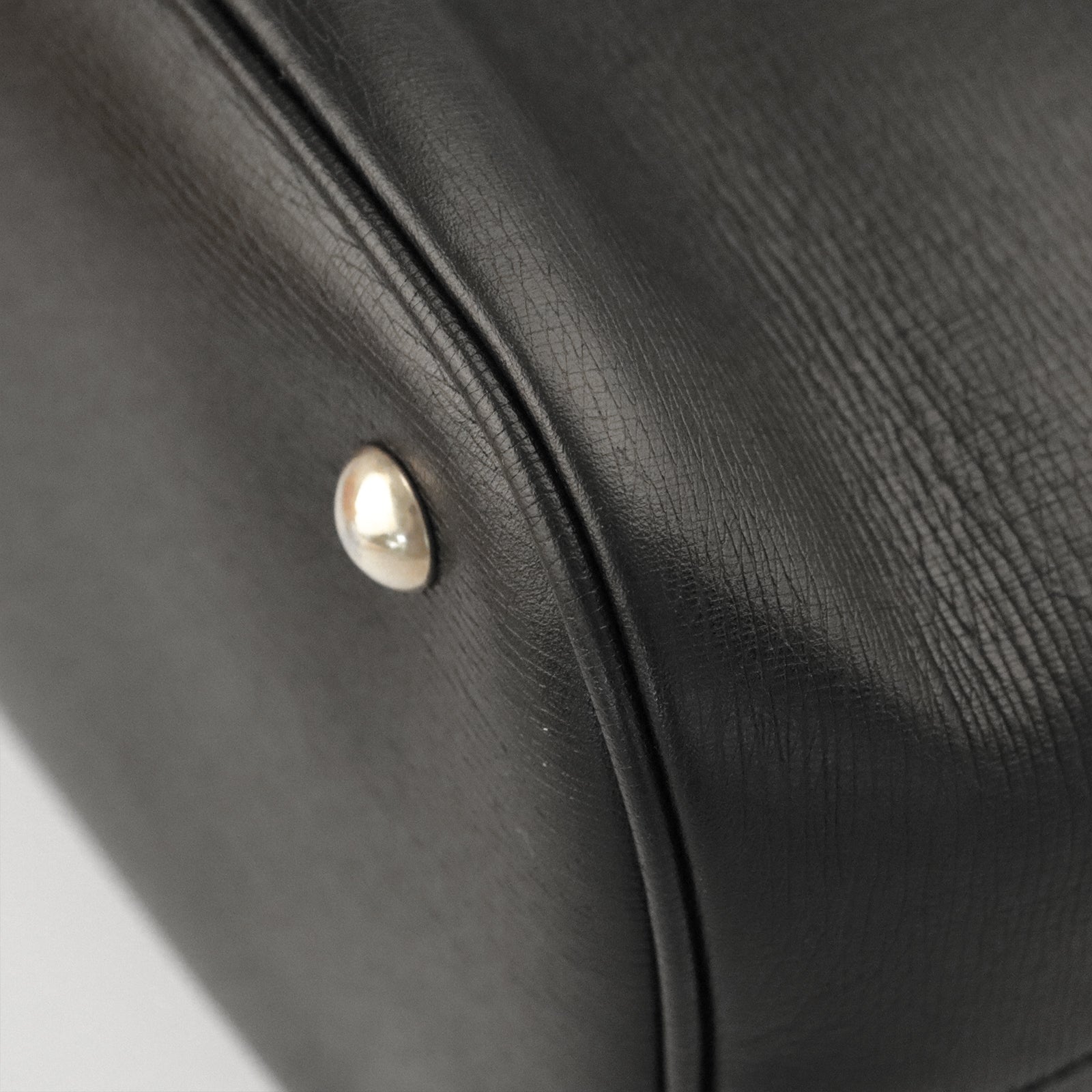 GUCCI cowhide leather Horsebit gold buckle handle shoulder bag black