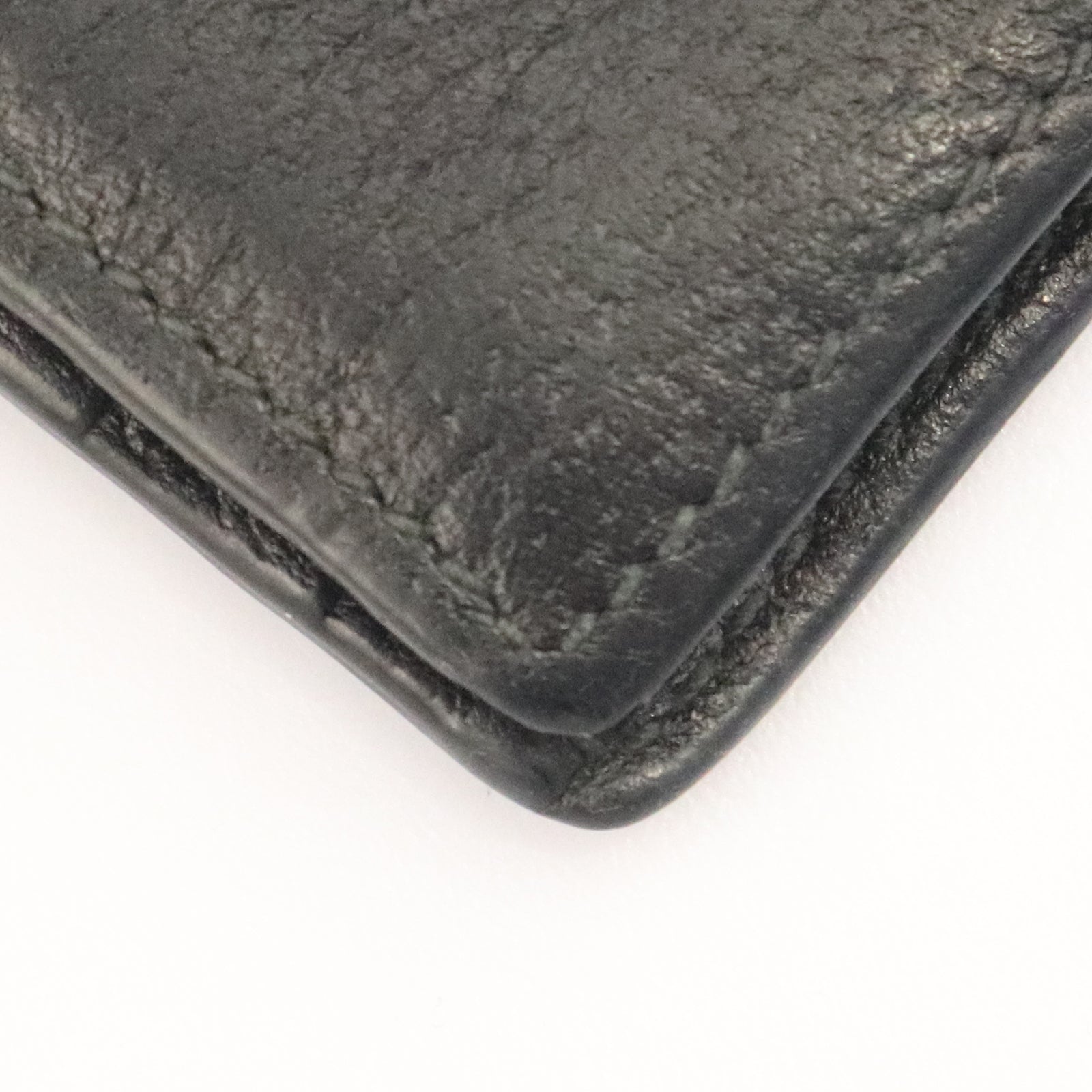 GUCCI cowhide leather GG Marmont Wallet gold buckle wallet black