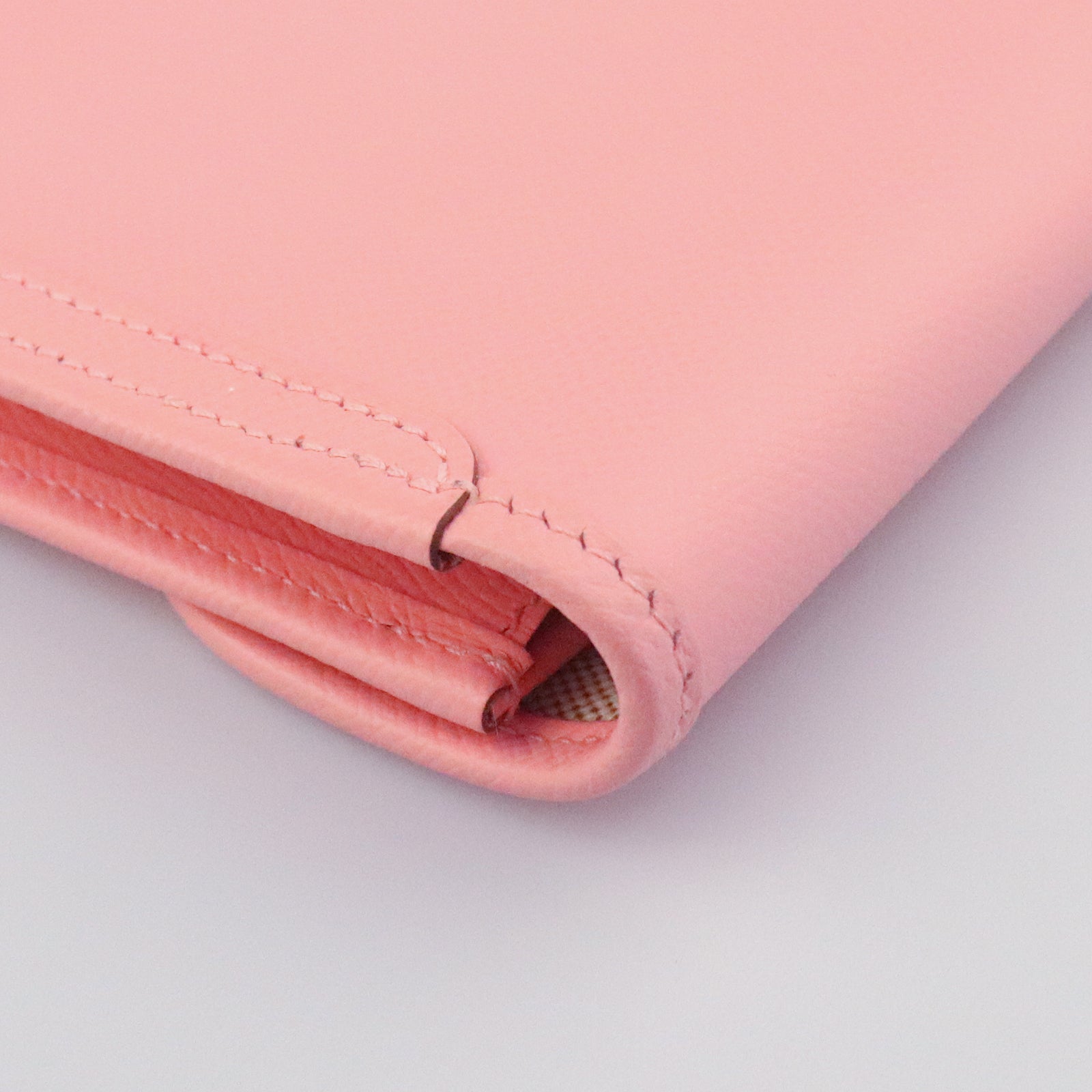 HERMES Epsom Leather Jije Elan PM Clutch Candy Powder