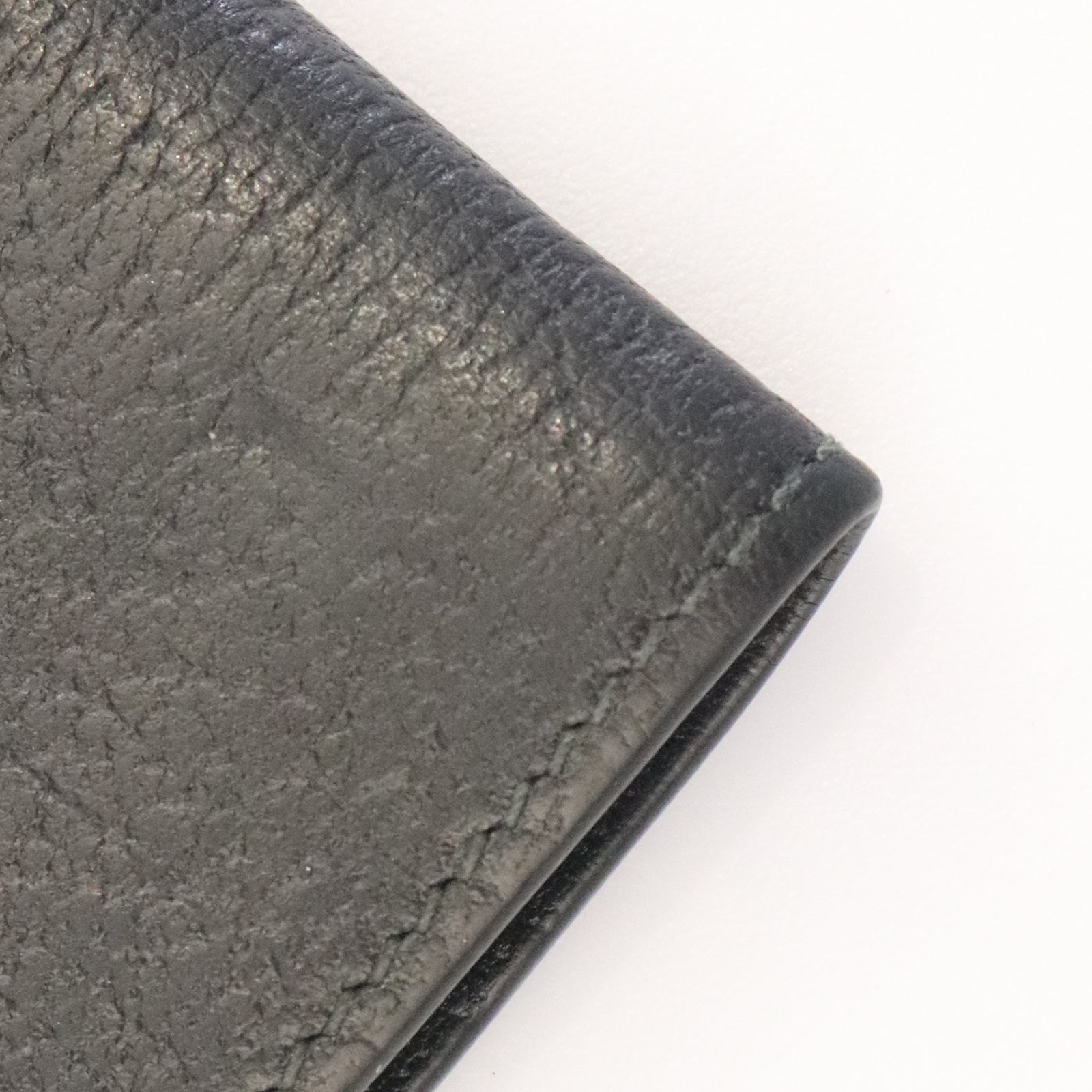 GUCCI cowhide leather GG Marmont Wallet gold buckle wallet black