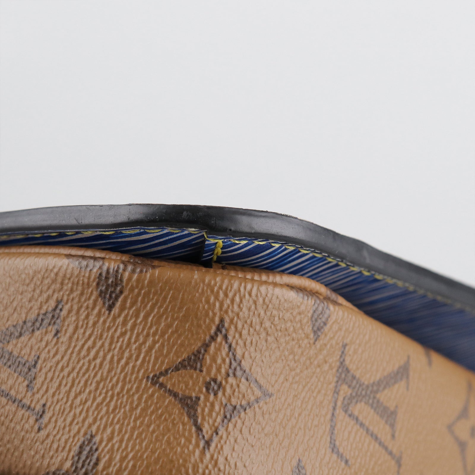 LOUIS VUITTON Epi/Monogram Reverse Pochette Metis Handle Shoulder Bag Blue/Brown