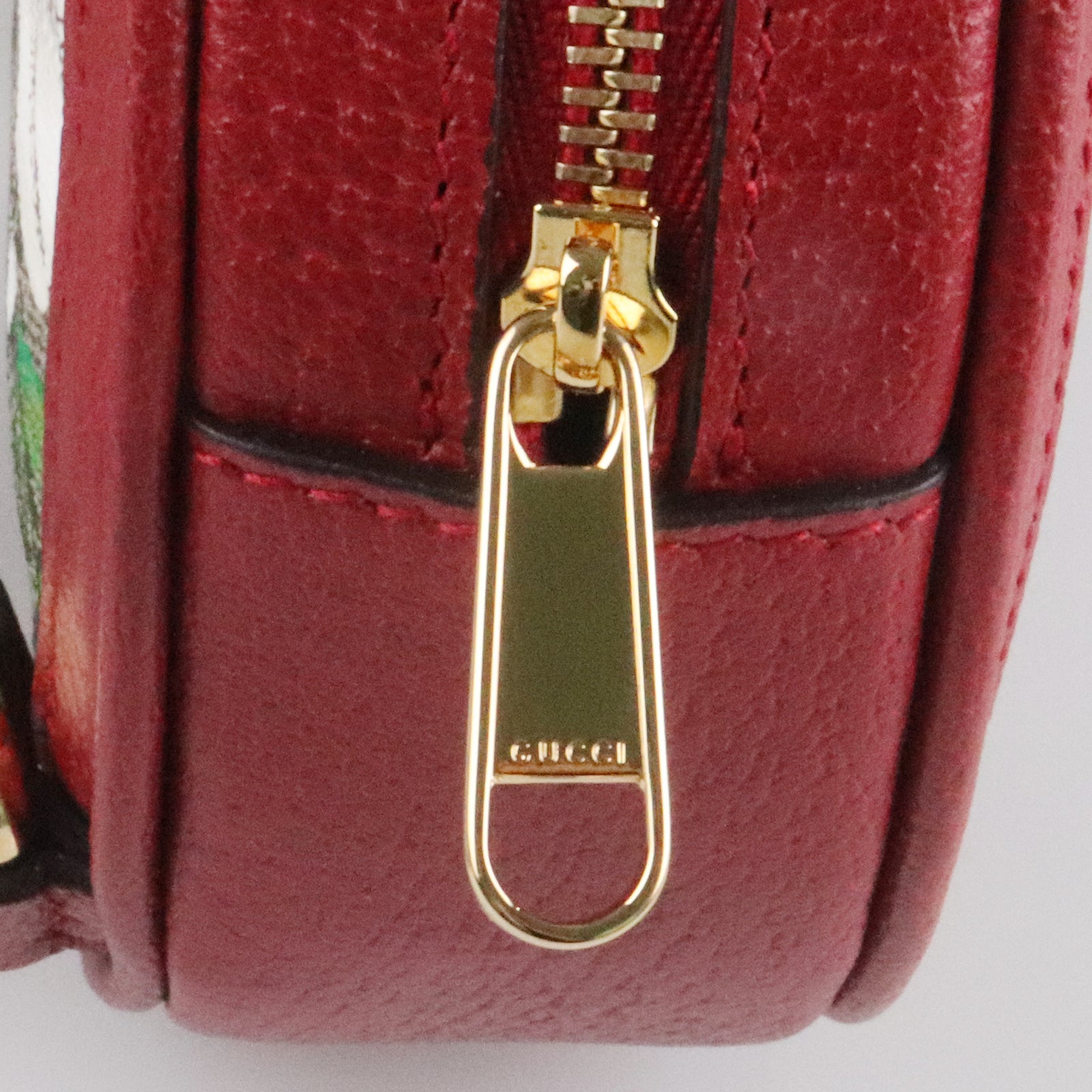 GUCCI 涂层帆布Ophidia Floral Round Backpack Bag金扣肩背袋红色