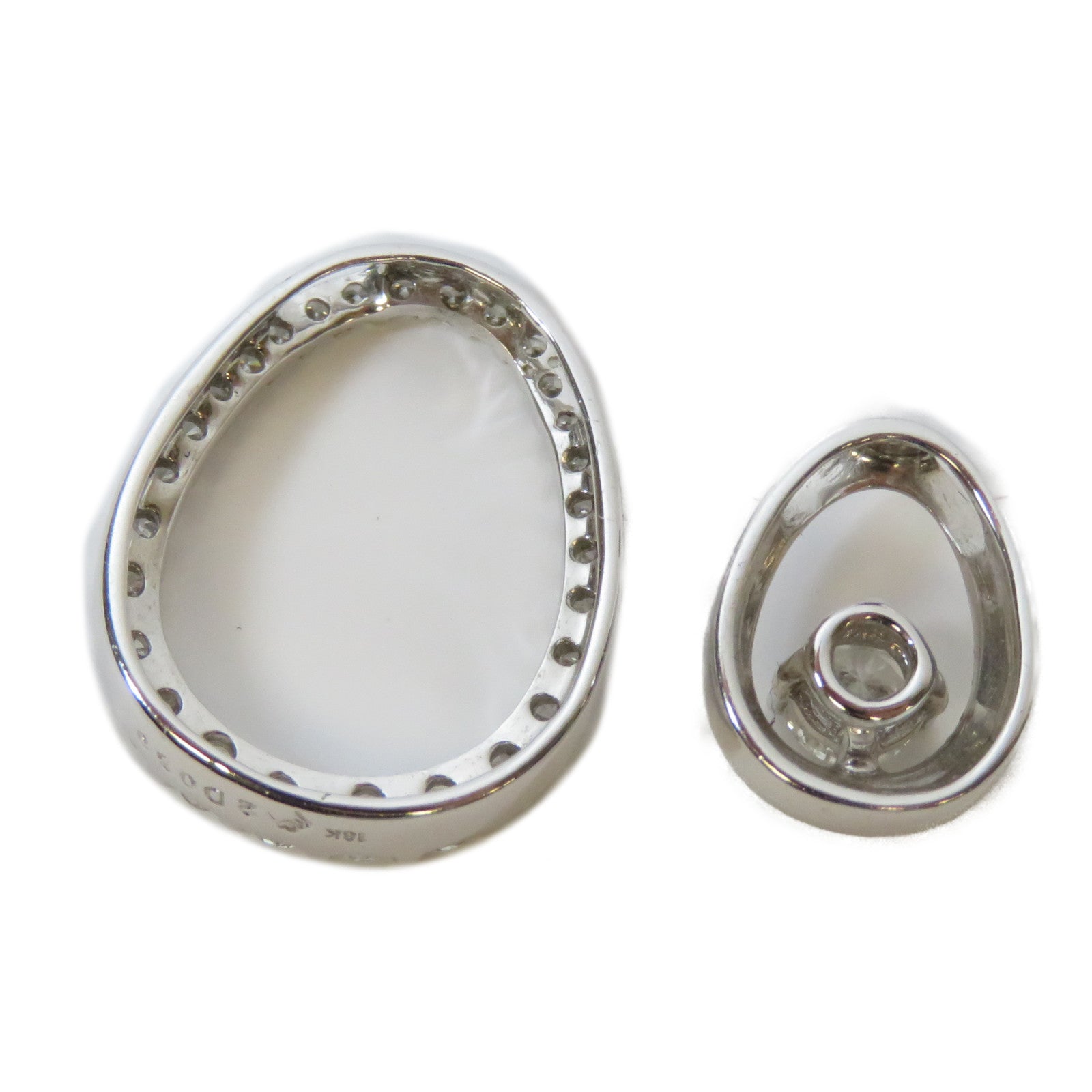 JEWELRY 18K白金Diamond Pendant Top 0.39ct/0.19ct鑽石吊墜