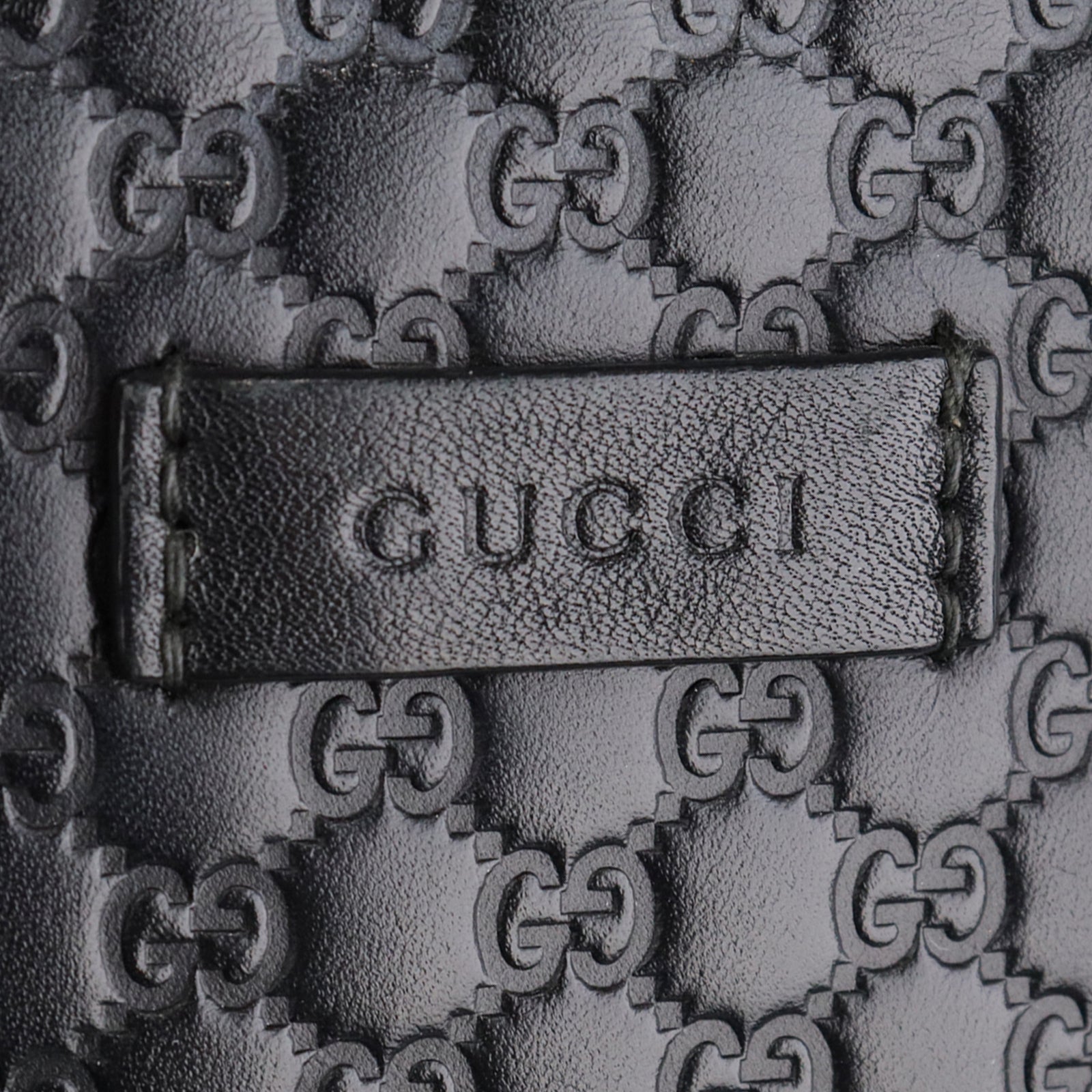 GUCCI Cowhide Leather Microguccissima Gold Buckle Handle Shoulder Bag Black