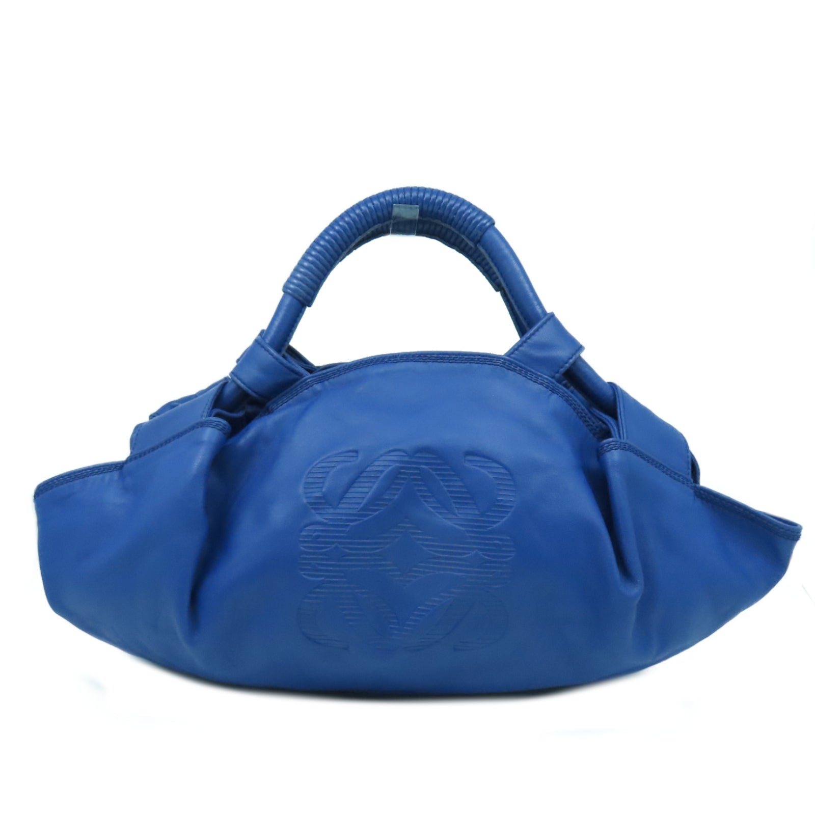 LOEWE 羊皮皮革Nappa Aire金扣手挽袋藍色