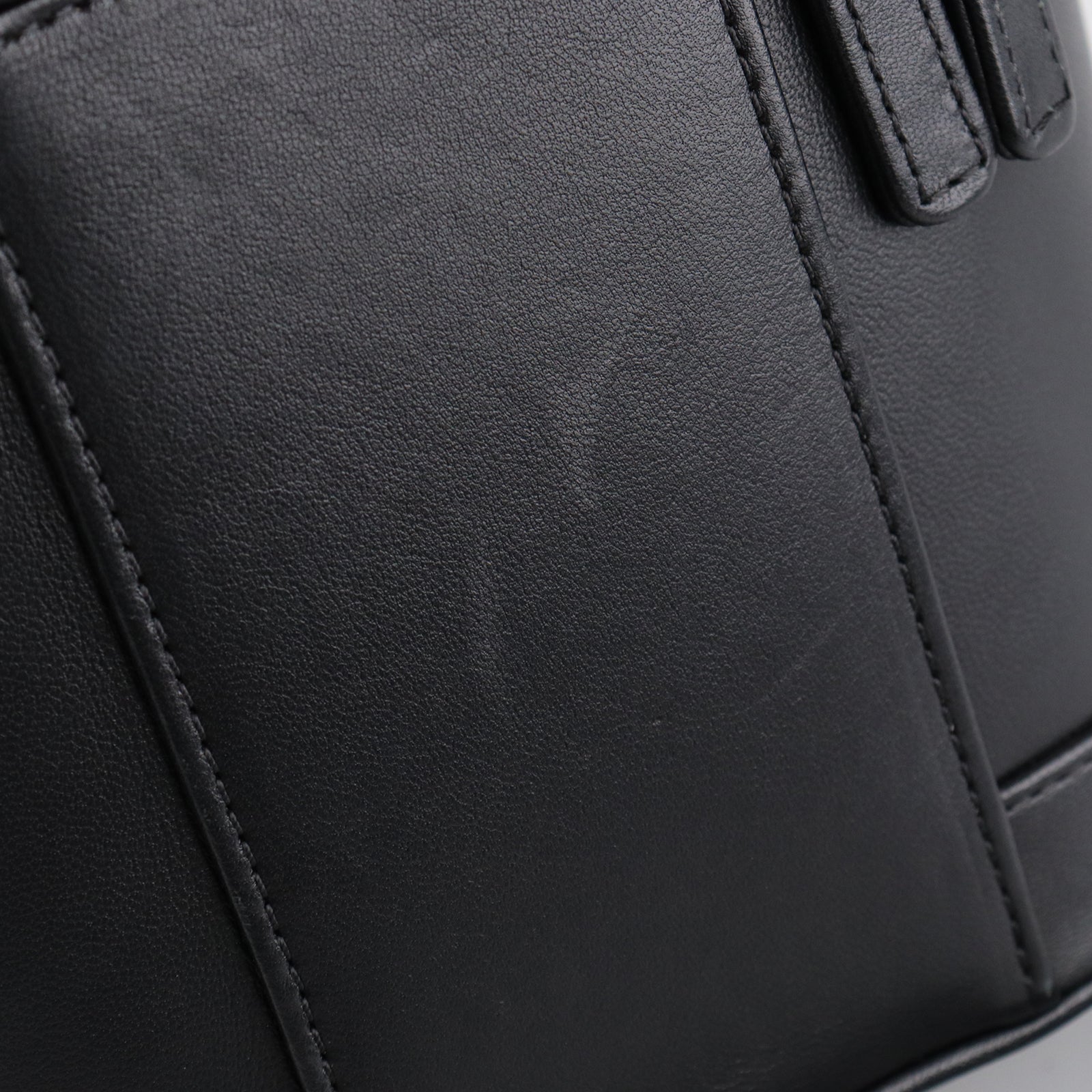 CHANEL Sheepskin Leather Vanity Gold Buckle Handle Shoulder Bag Black