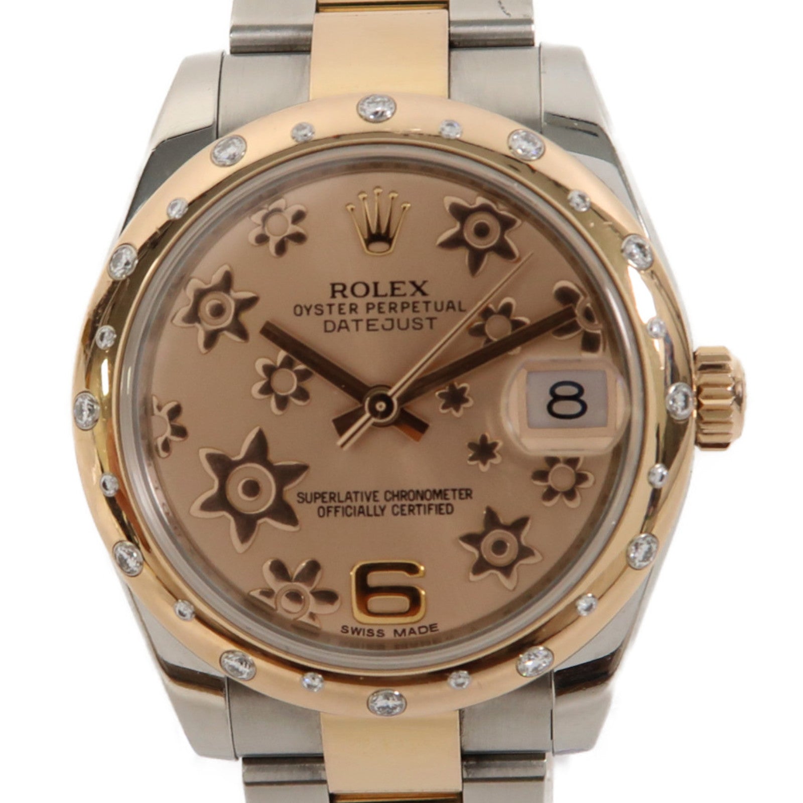 ROLEX Datejust 30mm18K玫瑰金/不鏽鋼手錶自動機芯玫瑰金色