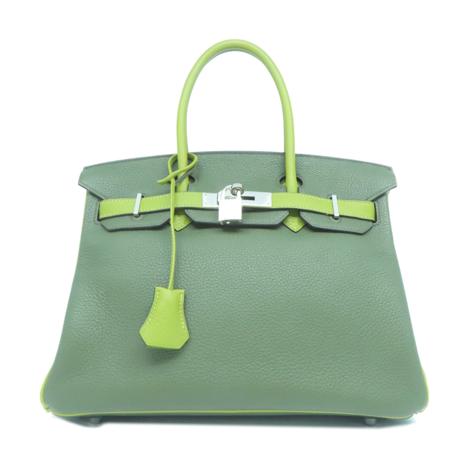 HERMES Togo皮革Birkin 30金扣手挽袋綠色/淺綠色