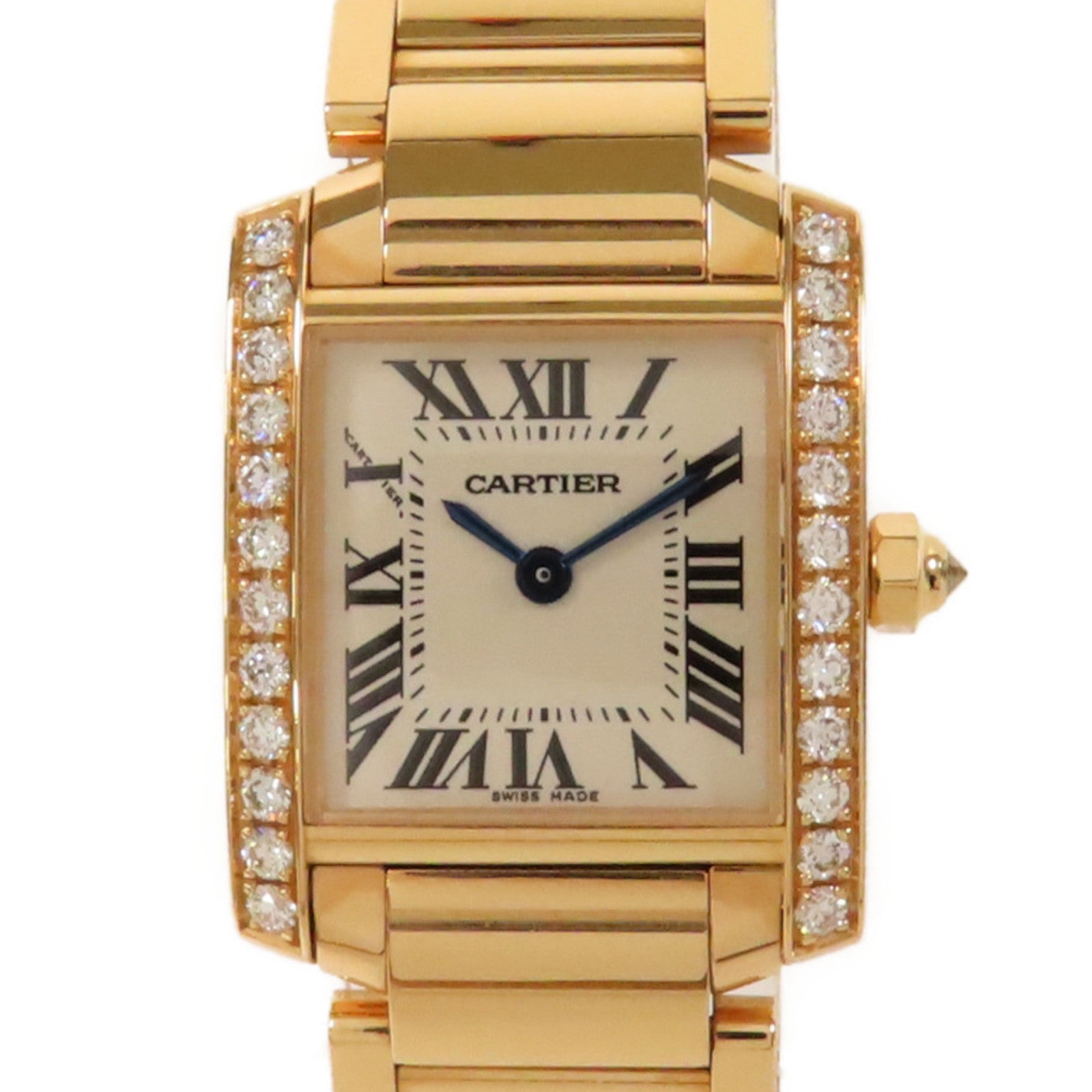 CARTIER Tank Francaise18K黃金手錶石英機芯米色