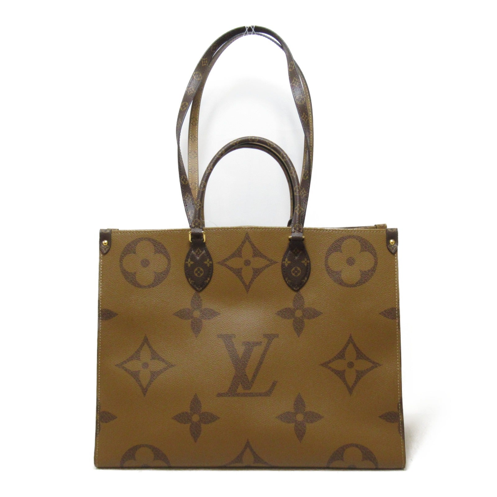 LOUIS VUITTON Monogram Giant On The Go GM手挽肩背兩用袋啡色