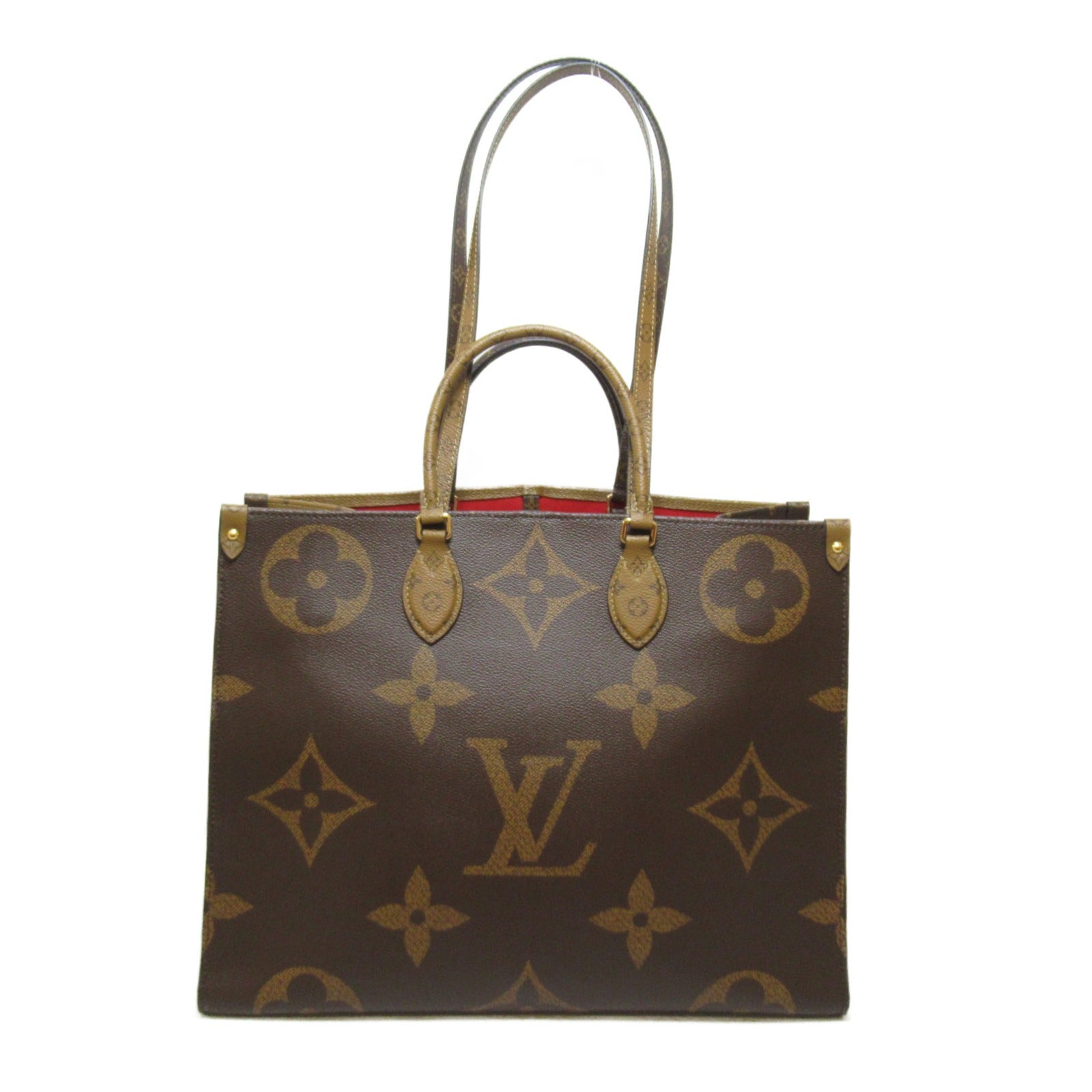 LOUIS VUITTON Monogram Giant On The Go GM手挽肩背兩用袋啡色