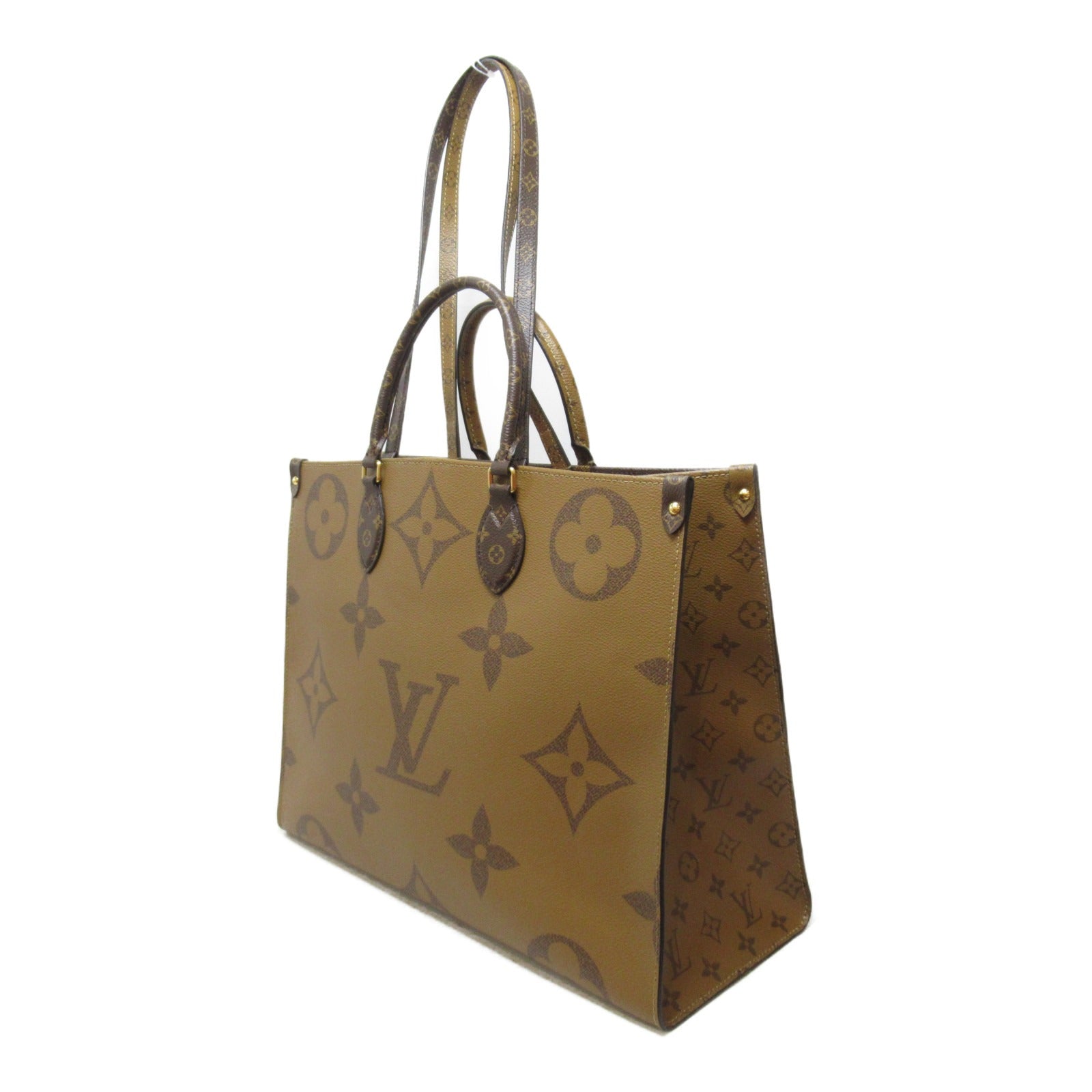 LOUIS VUITTON Monogram Giant On The Go GM手挽肩背兩用袋啡色