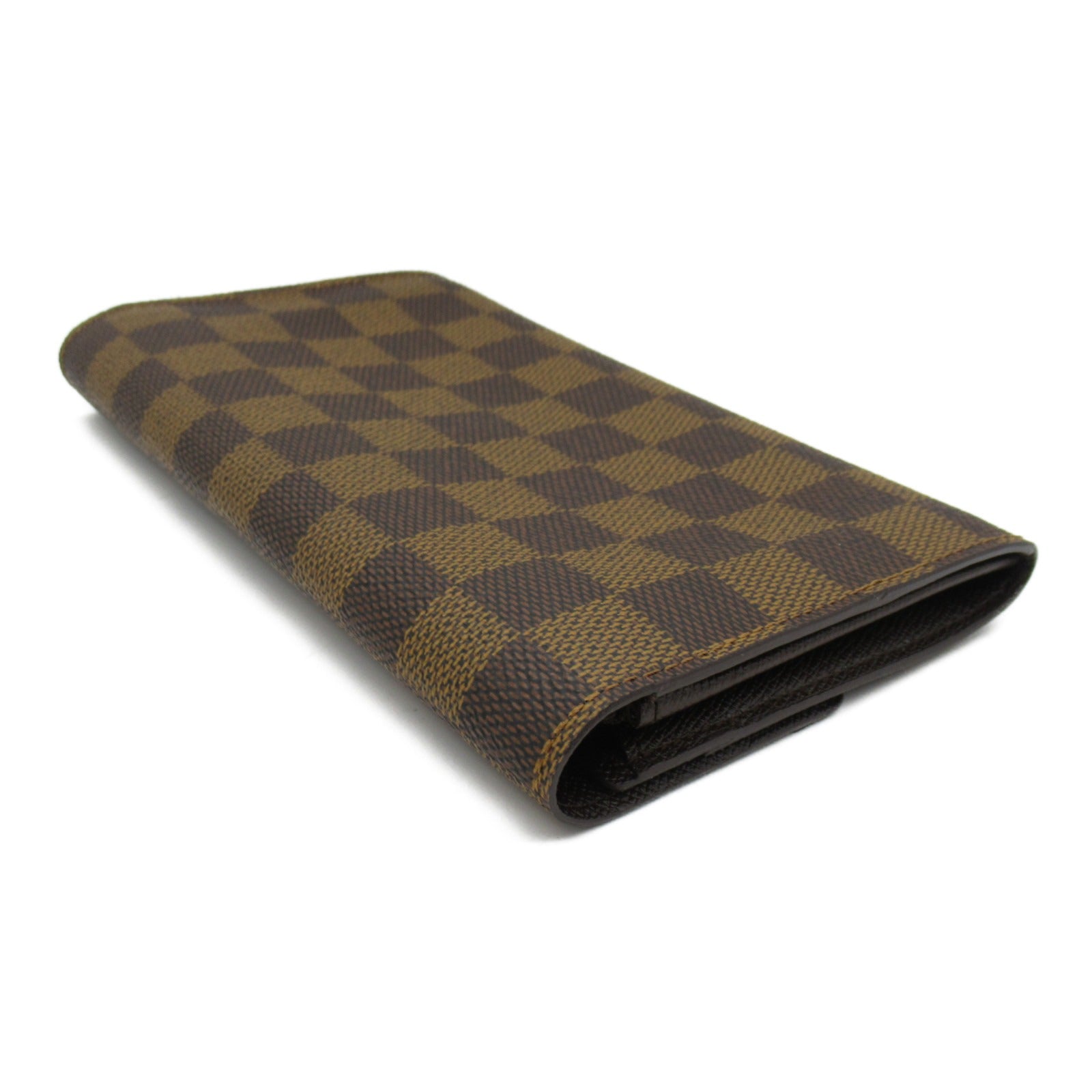LOUIS VUITTON Damier Porte Monnaie Credit Bifold金扣长钱包啡色