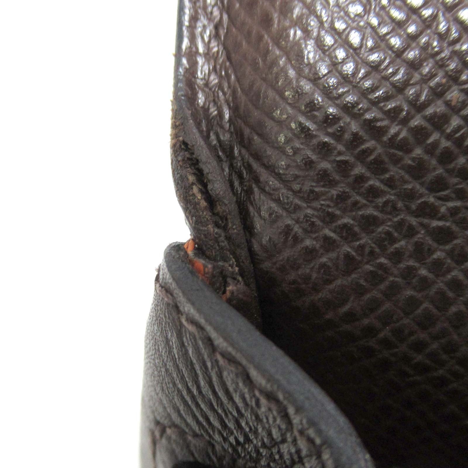 HERMES 【激減優惠】Epsom皮革Kelly 25銀扣手挽肩背兩用袋啡色