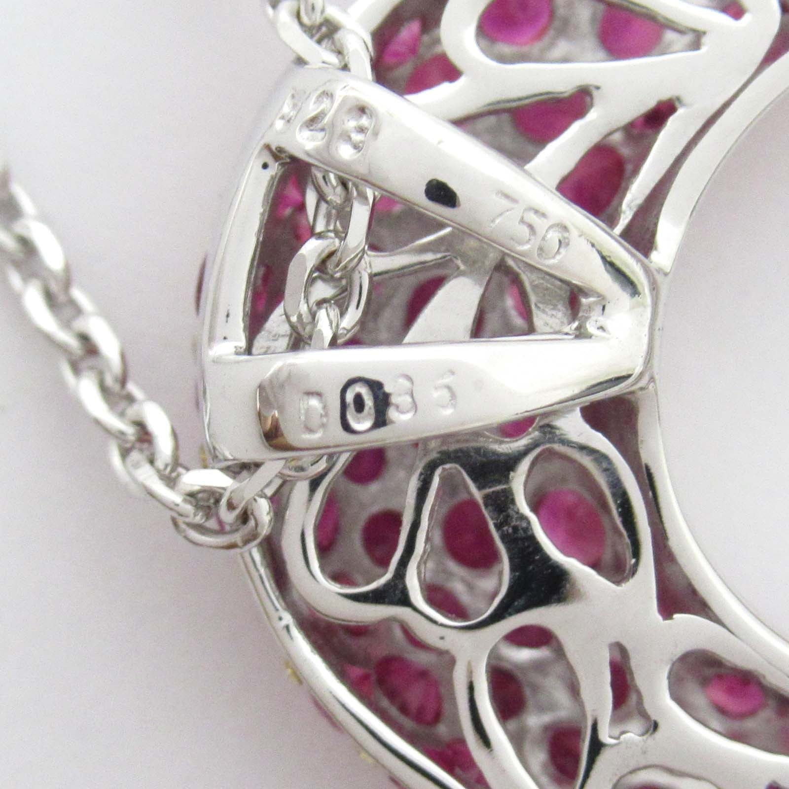 JEWELRY 【激減優惠】18K白金Necklace 5.23ct粉紅藍寶石/0.35ct鑽石項鍊