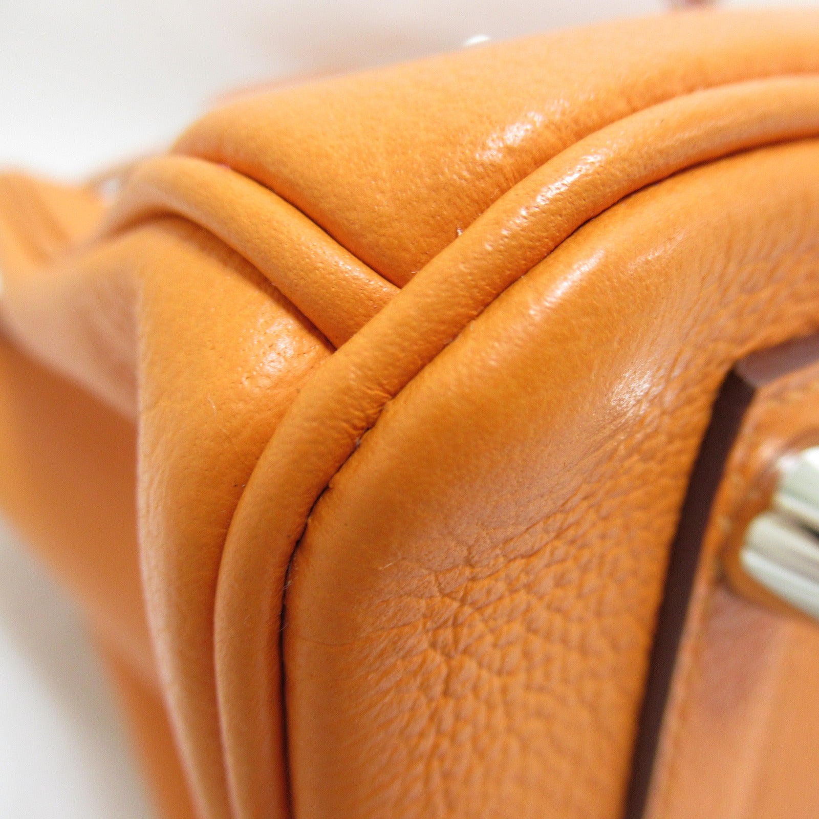 HERMES 【激減優惠】Clemence皮革Birkin 25銀扣手挽袋橙色/Apricot