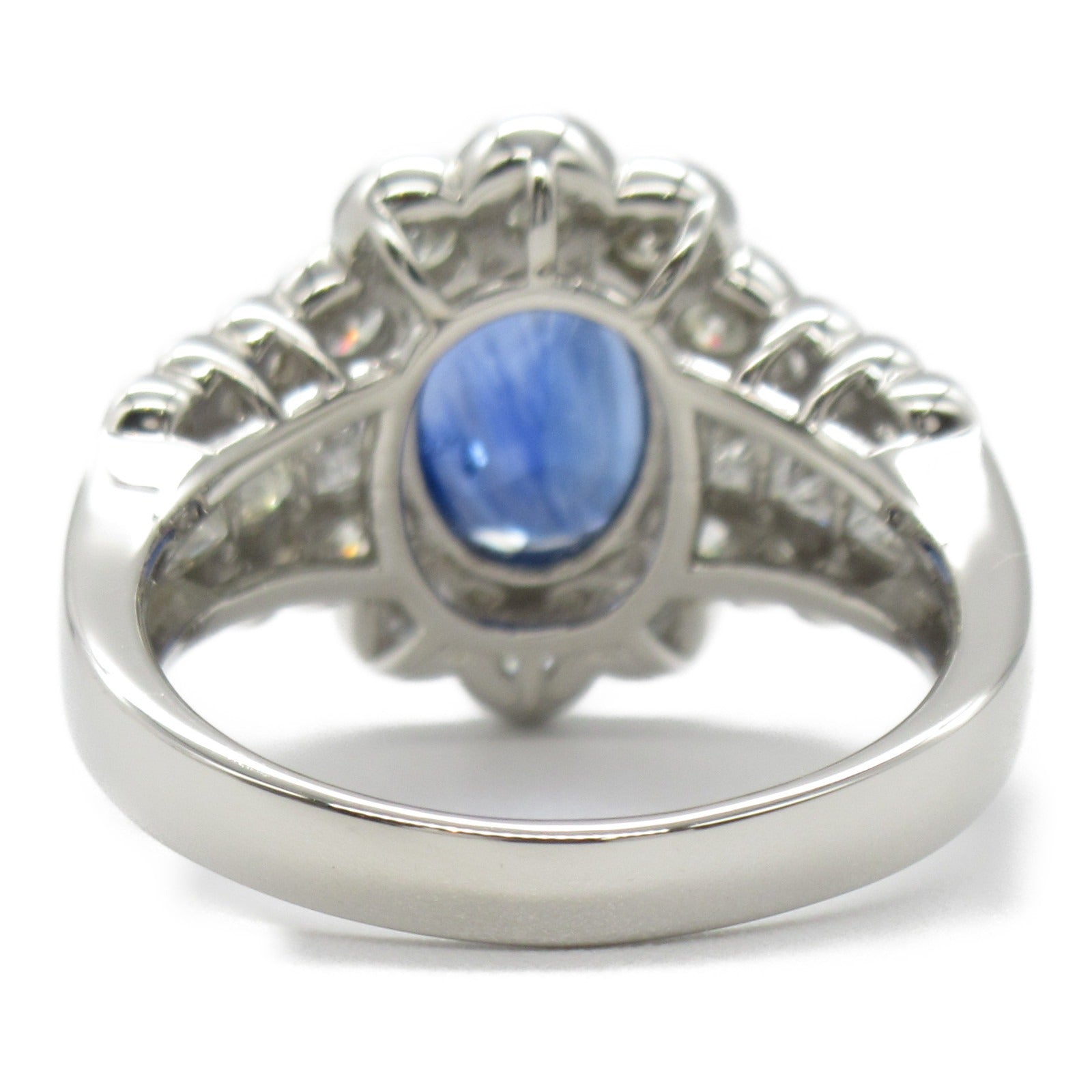JEWELRY [Sharp Discount] PT900 Platinum 2.154ct Sapphire 2.24ct Diamond Ring US#6