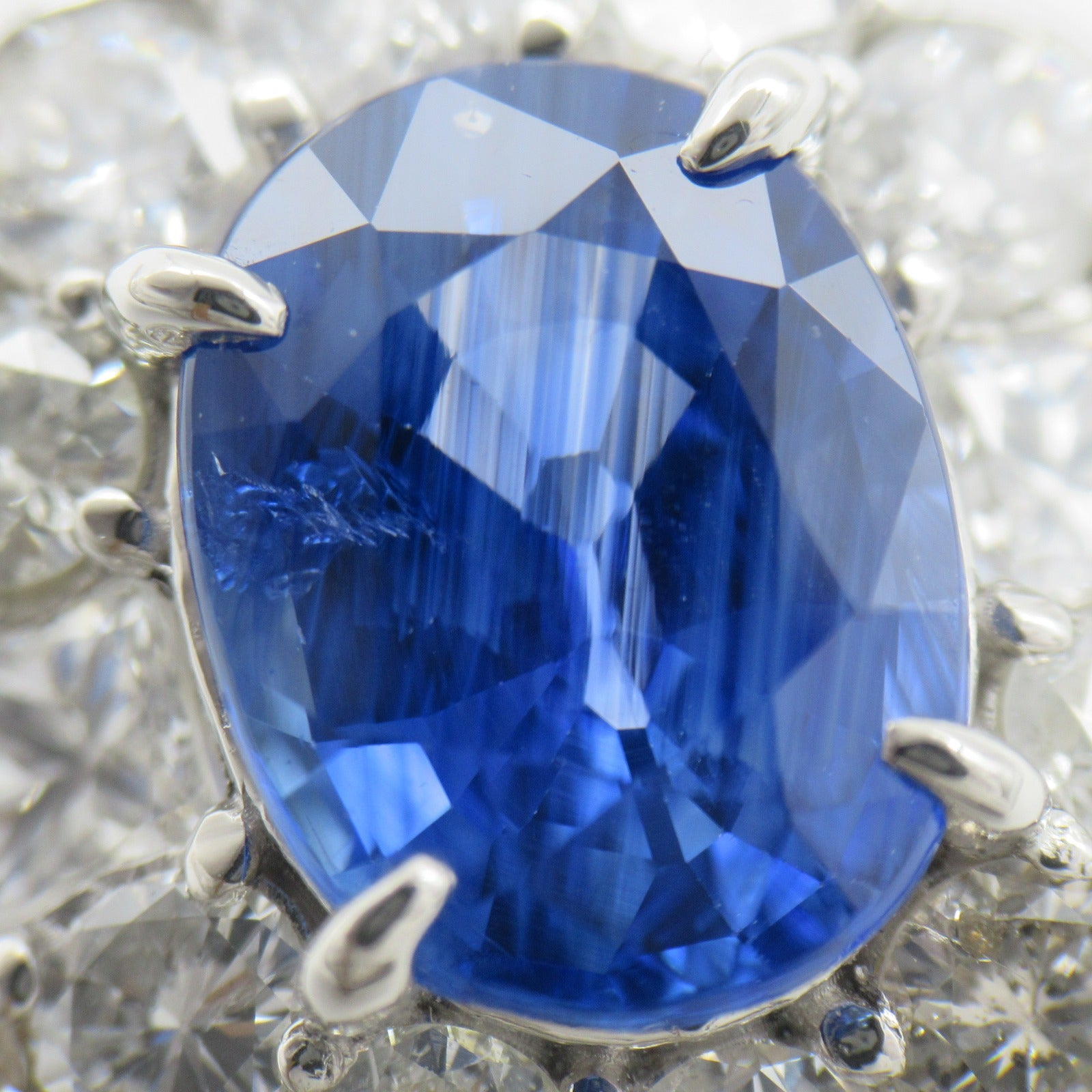 JEWELRY [Sharp Discount] PT900 Platinum 2.154ct Sapphire 2.24ct Diamond Ring US#6