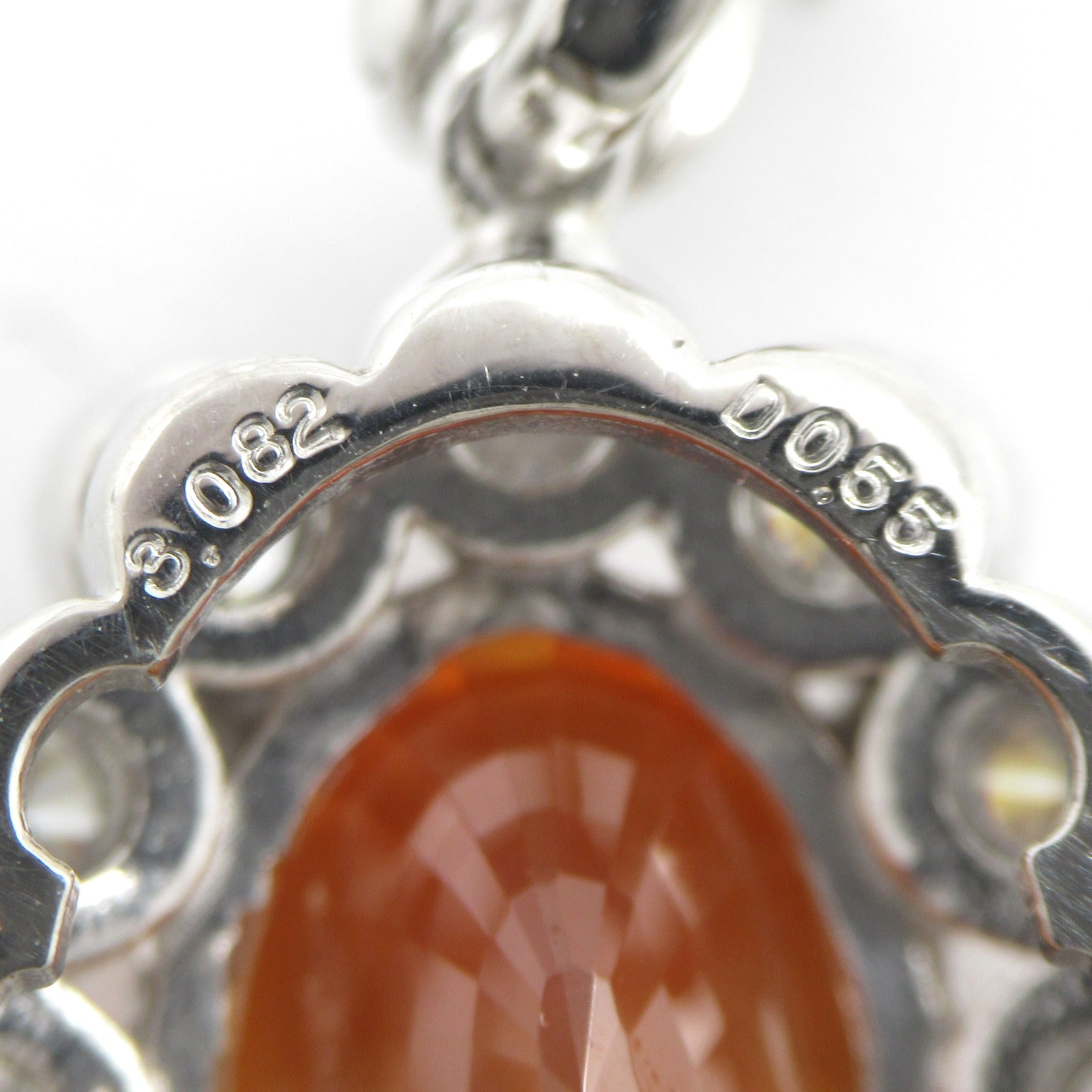 JEWELRY 【激減優惠】PT900/PT850鉑金3.082ct橙藍寶石0.55ct鑽石頸鍊