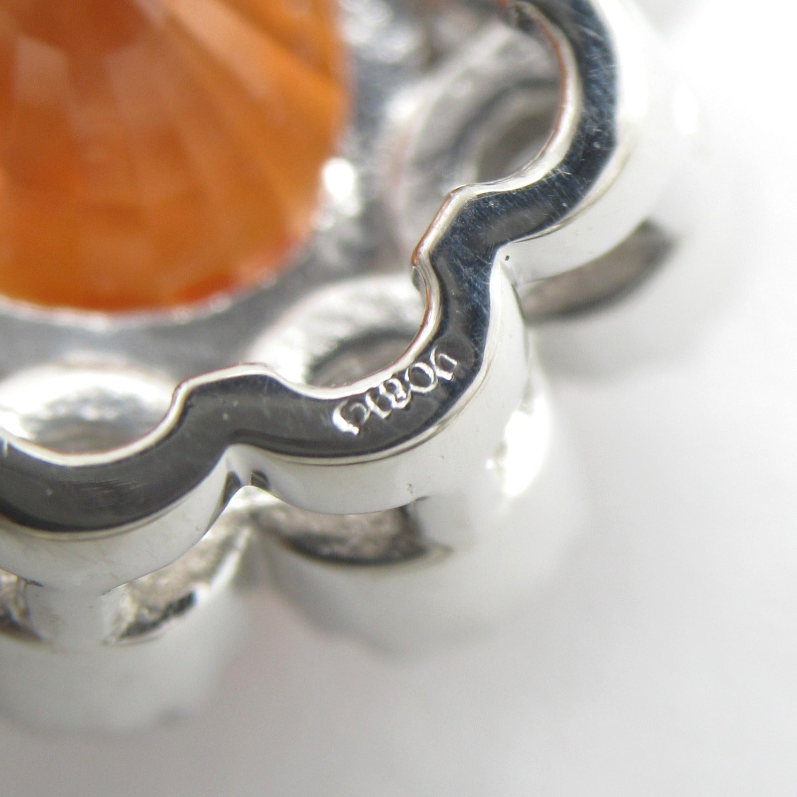 JEWELRY 【激減優惠】PT900/PT850鉑金3.082ct橙藍寶石0.55ct鑽石頸鍊