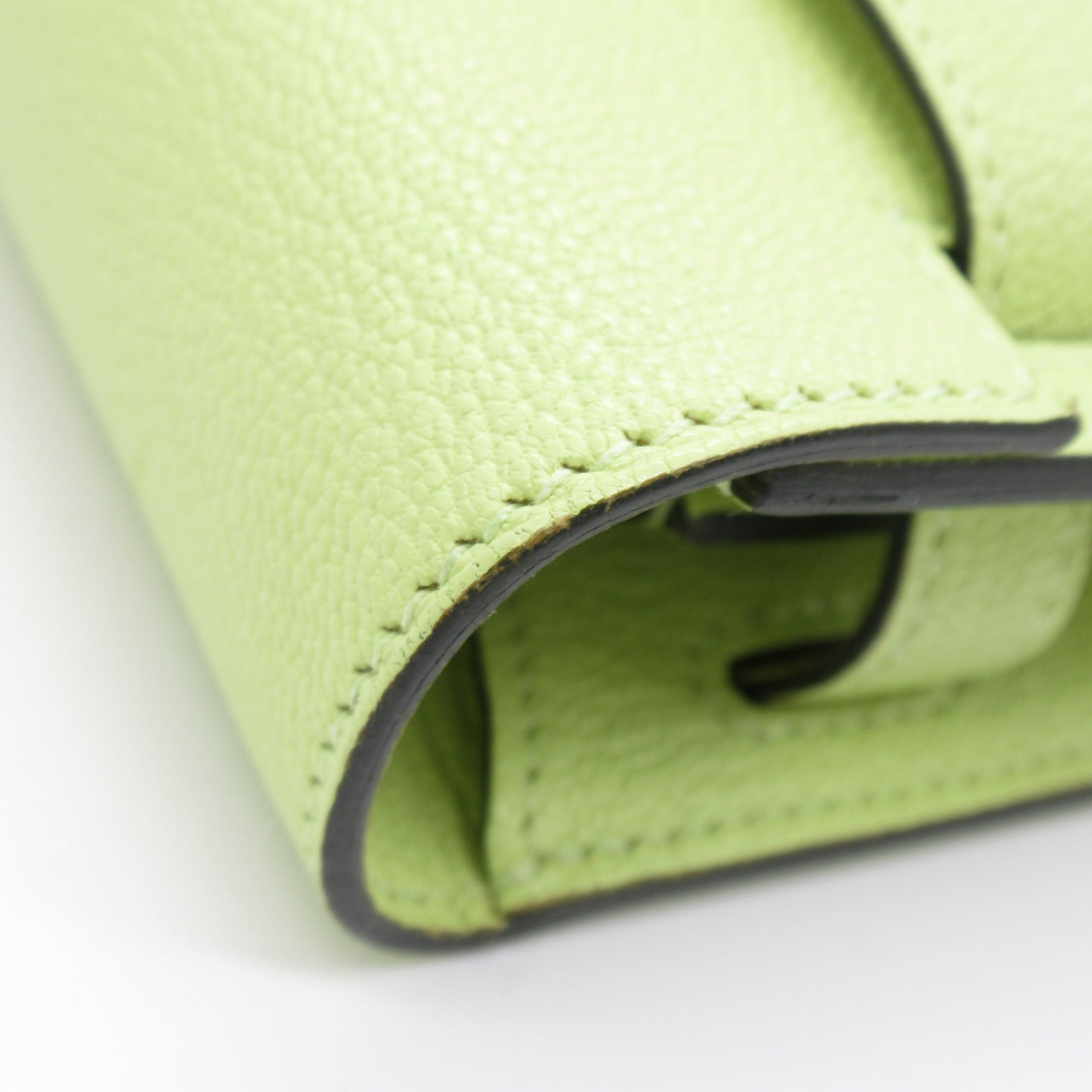 HERMES Chevre Leather Kelly To Go Silver Buckle Shoulder Bag Jaune Bourgeon
