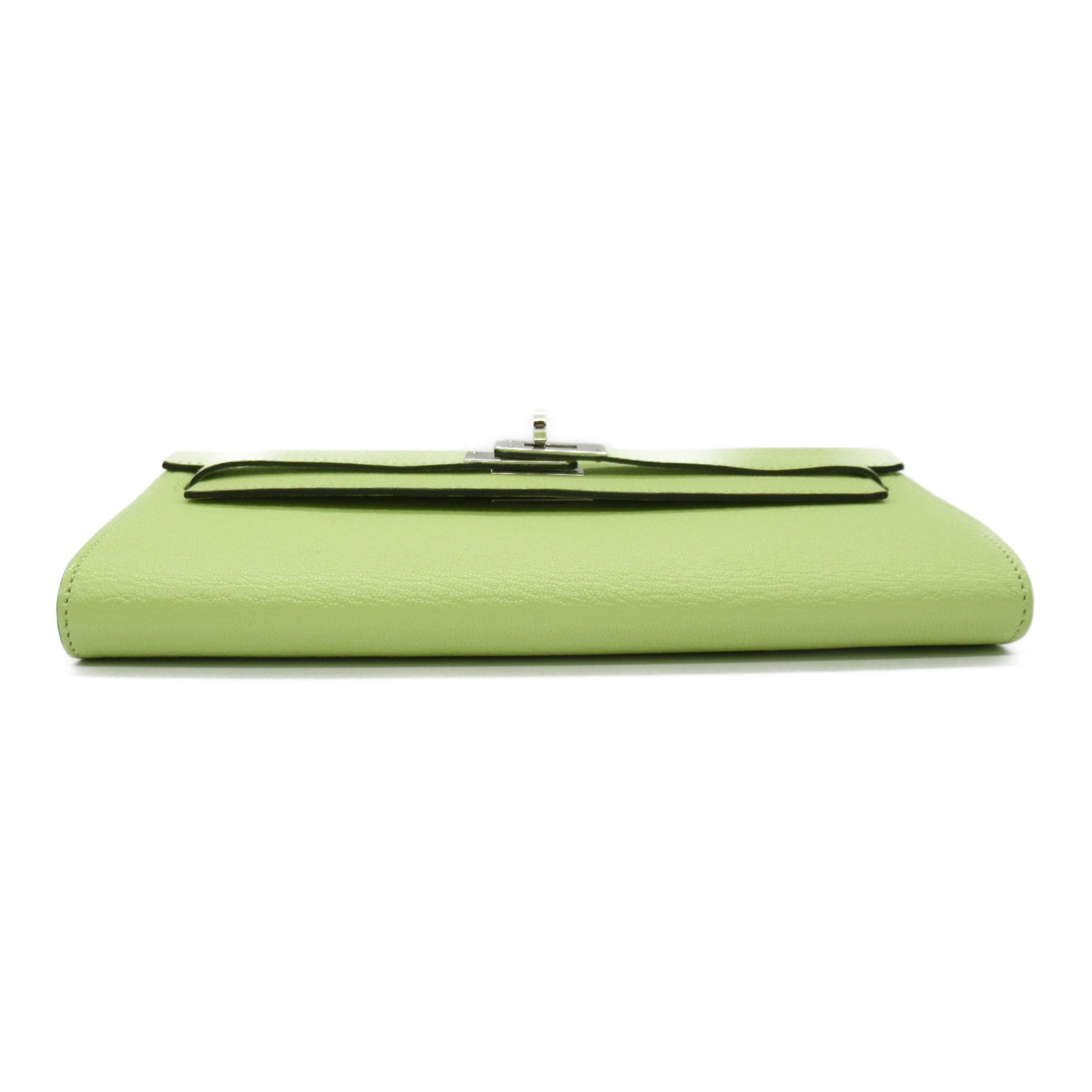 HERMES Chevre Leather Kelly To Go Silver Buckle Shoulder Bag Jaune Bourgeon